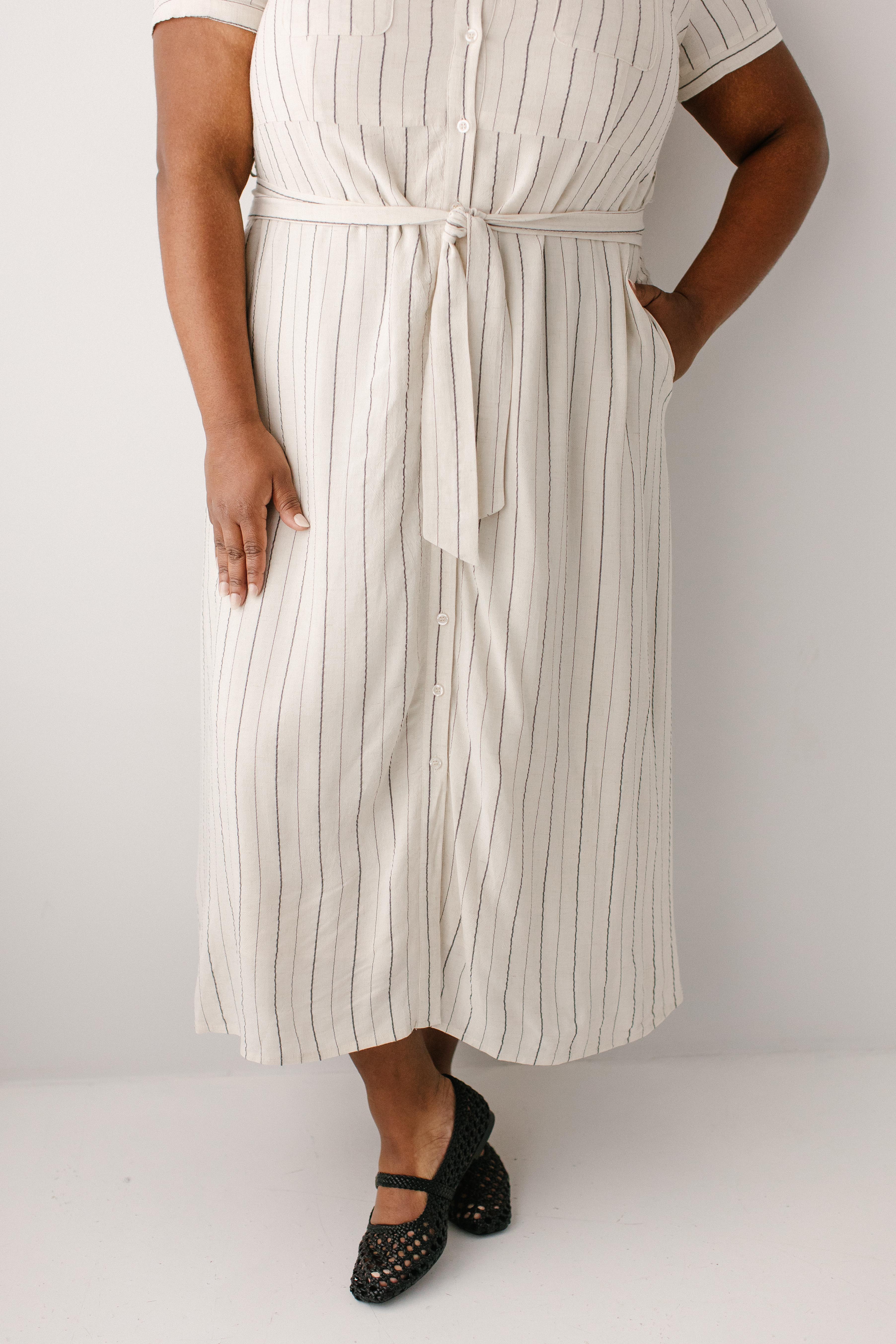 Ada Striped A-Line Shirtdress - Image 10