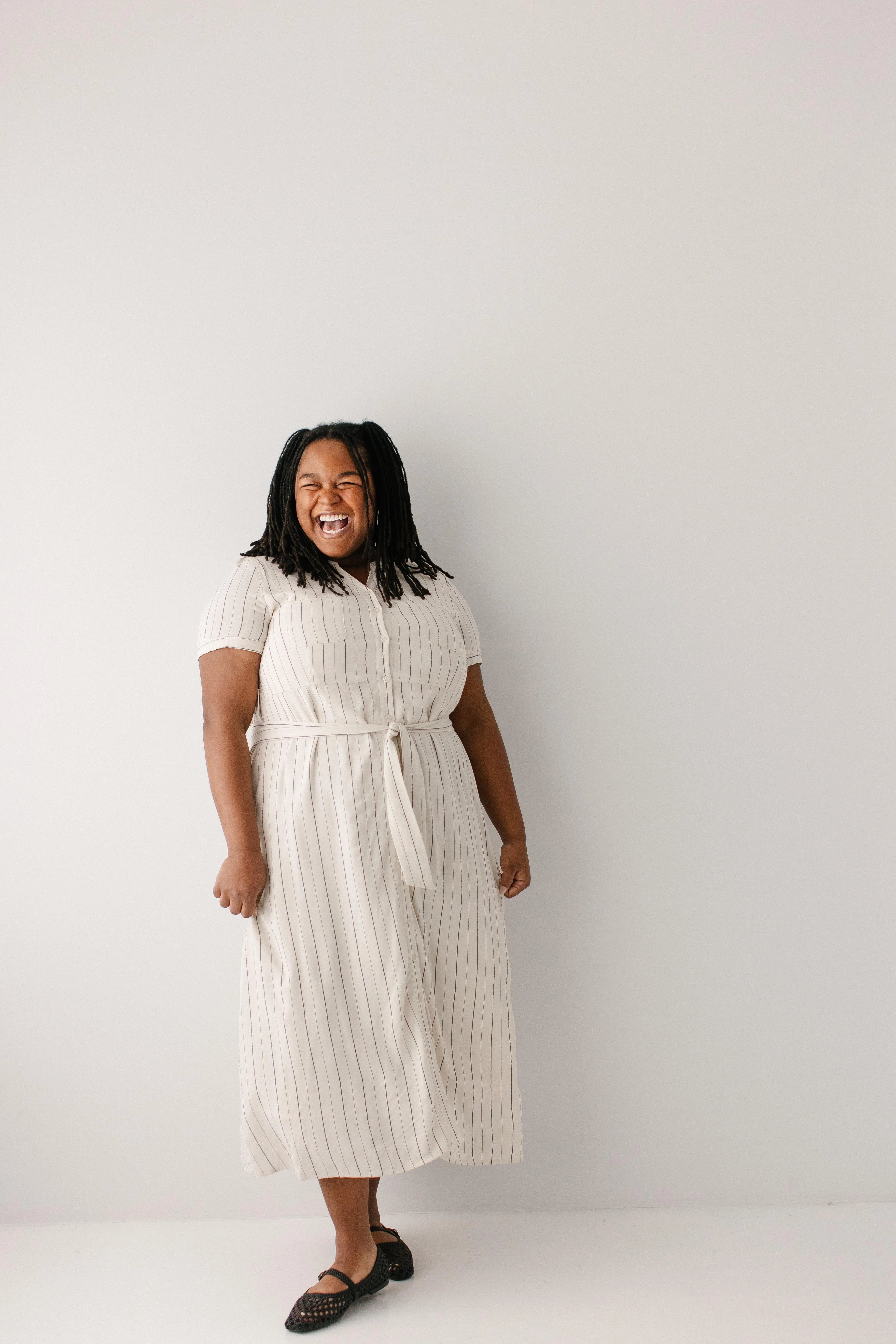 Ada Striped A-Line Shirtdress - Image 11