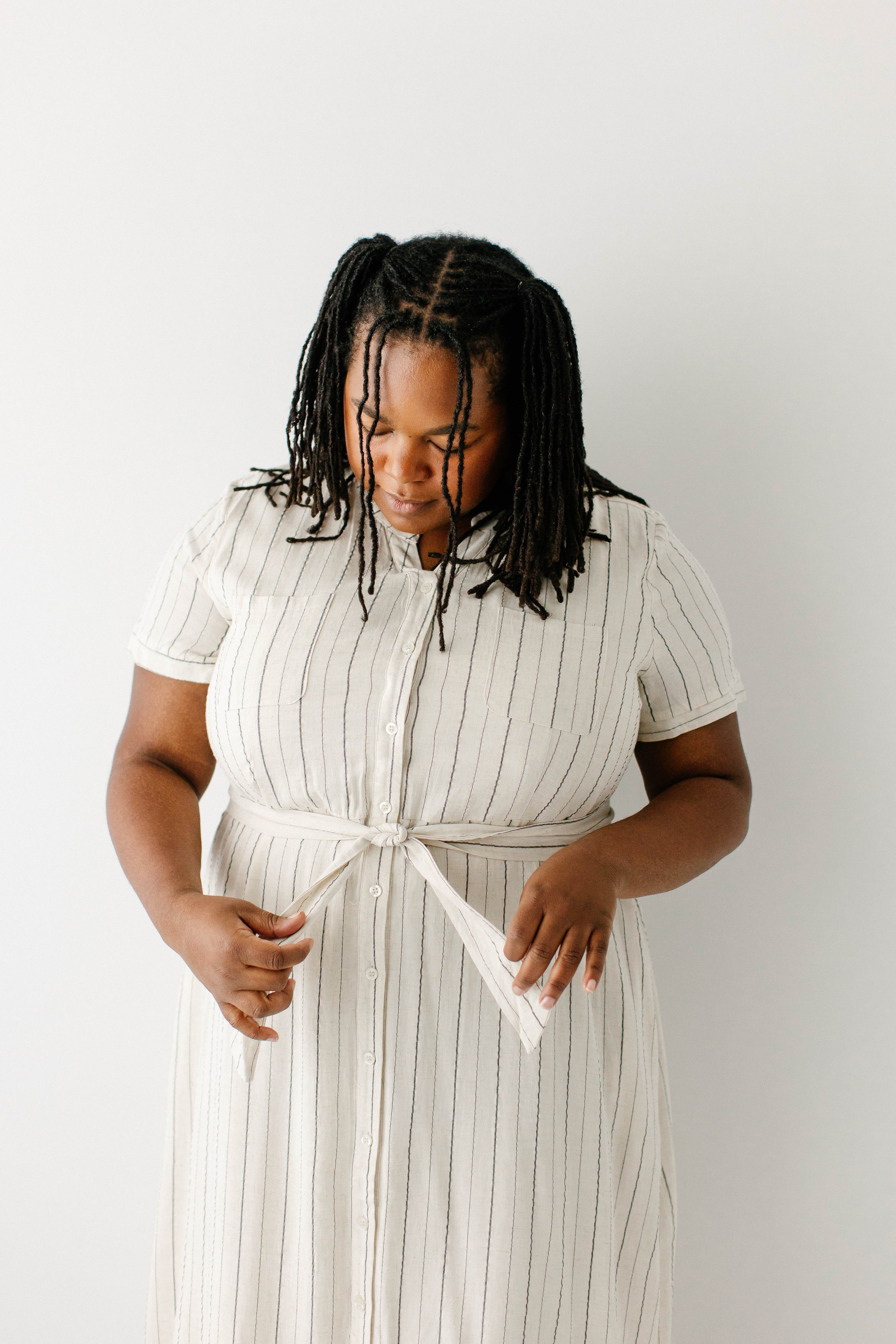 Ada Striped A-Line Shirtdress - Image 12