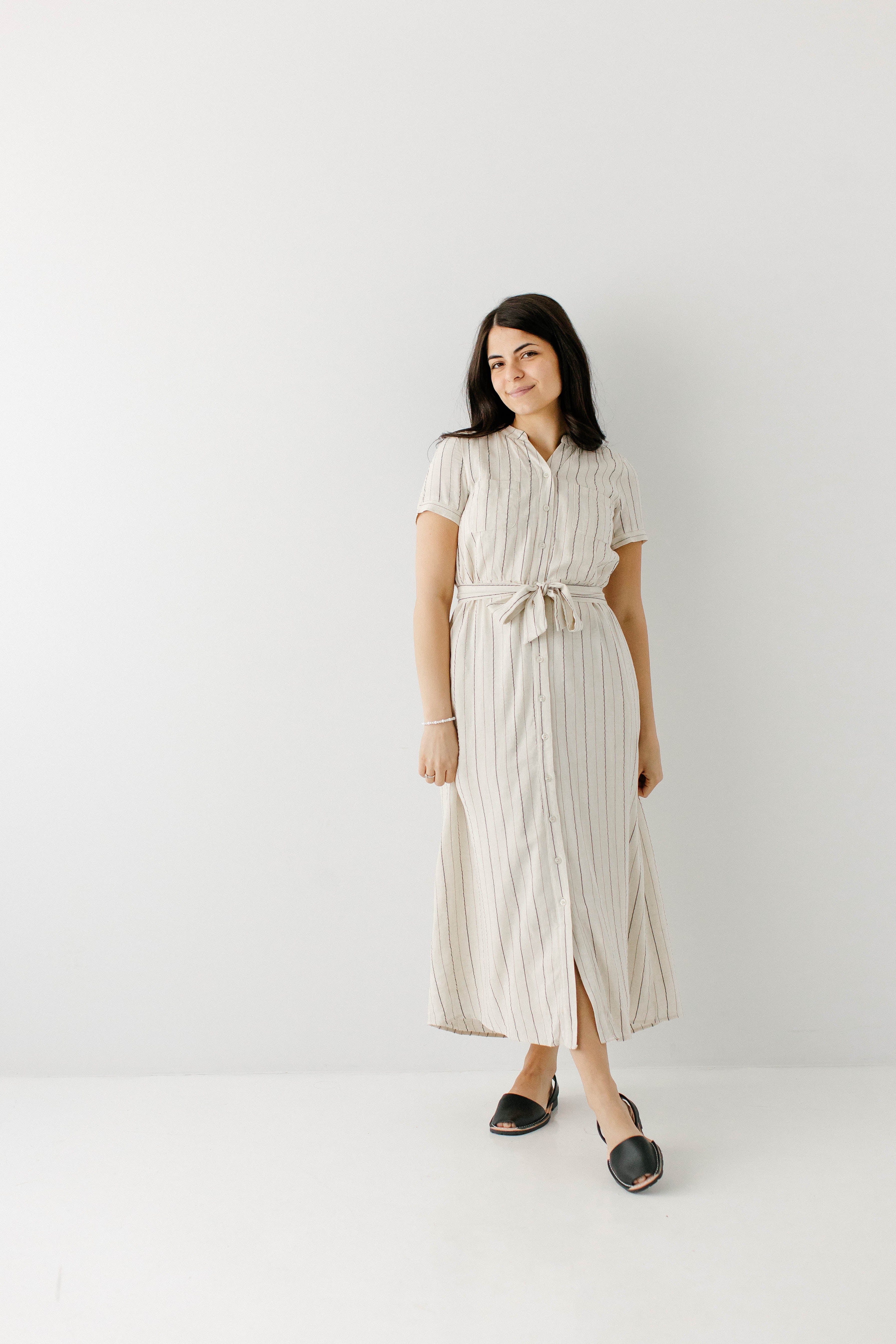 Ada Striped A-Line Shirtdress - Image 3