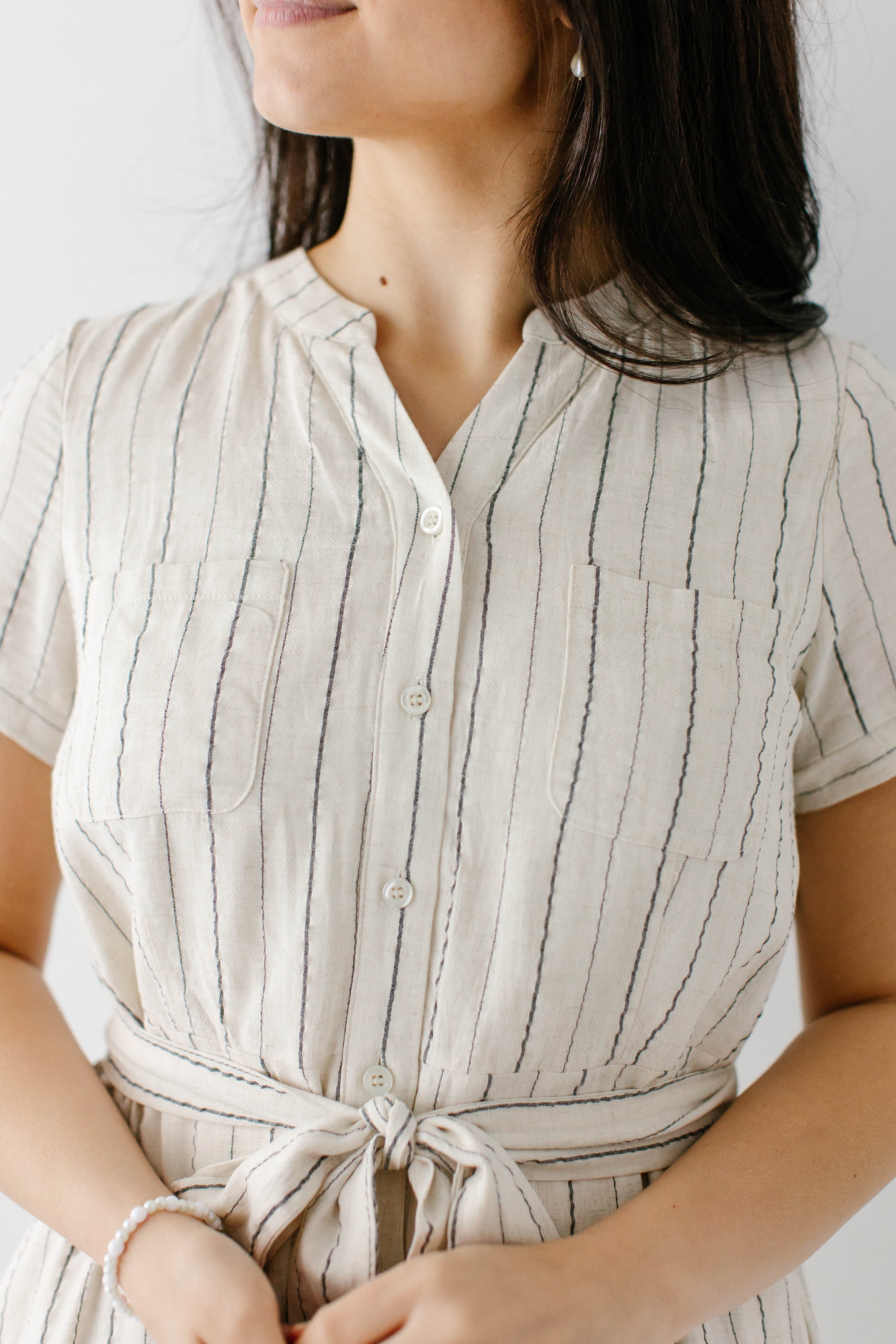 Ada Striped A-Line Shirtdress - Image 4