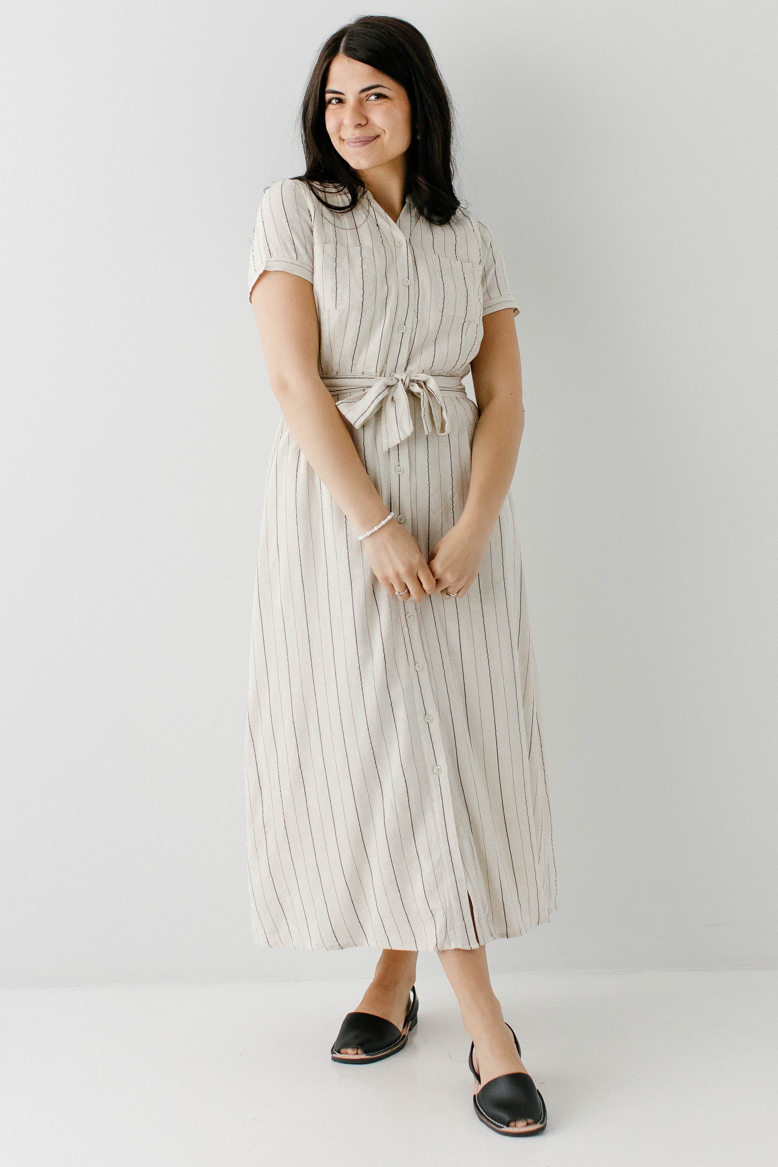 Ada Striped A-Line Shirtdress - Image 5