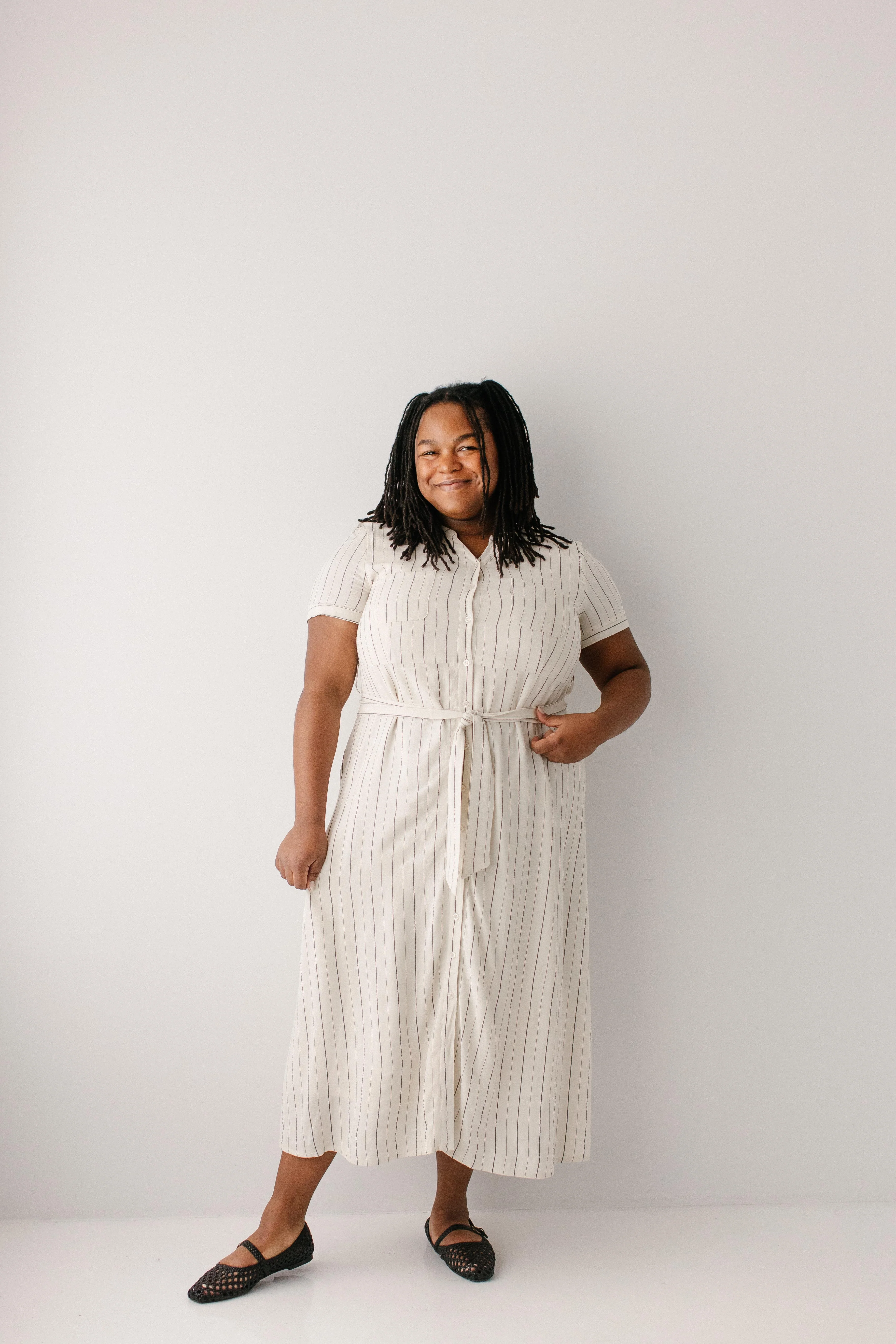 Ada Striped A-Line Shirtdress - Image 8