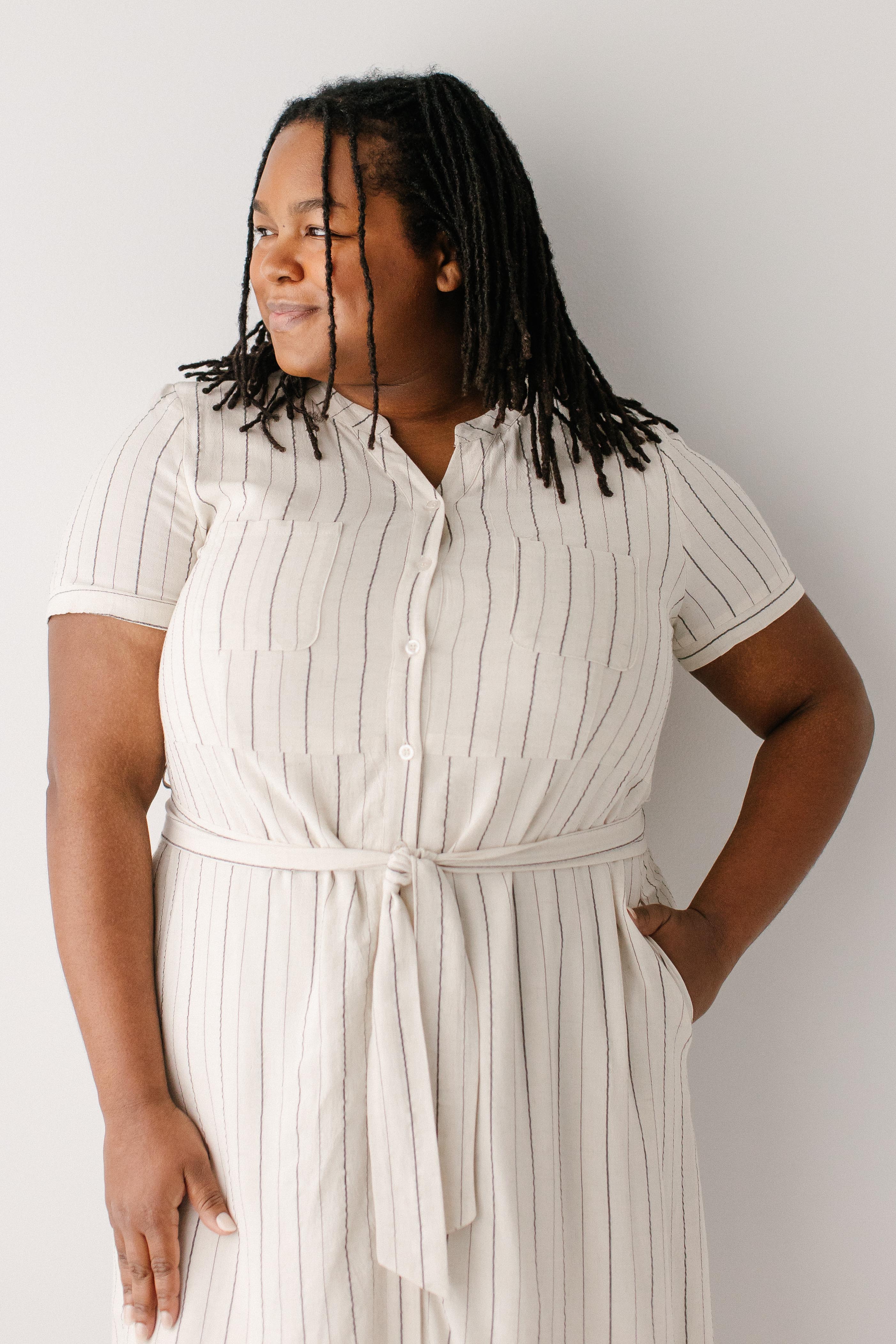 Ada Striped A-Line Shirtdress - Image 9