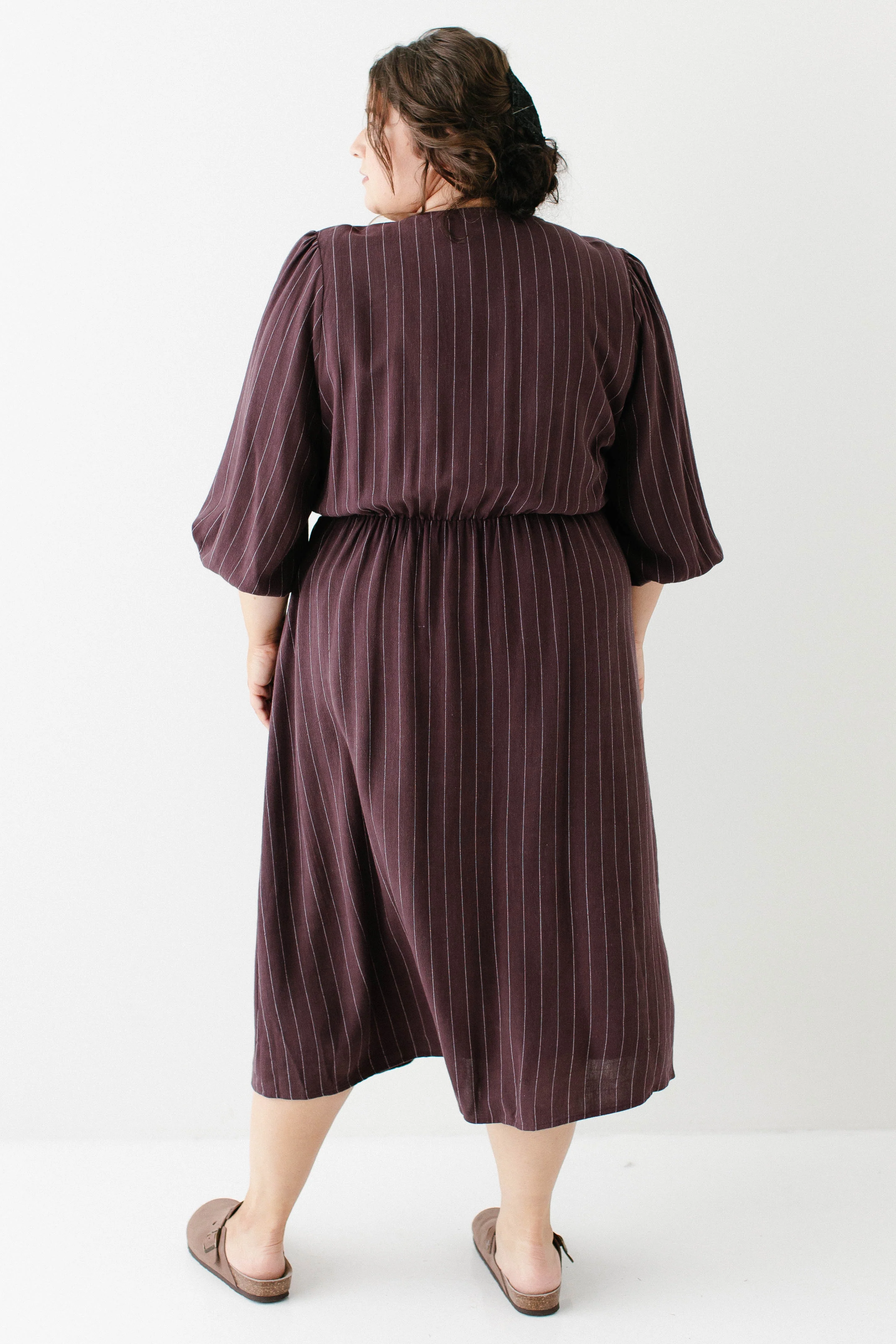 Addy Button Down Striped Linen Blend Dress FINAL SALE - Image 7