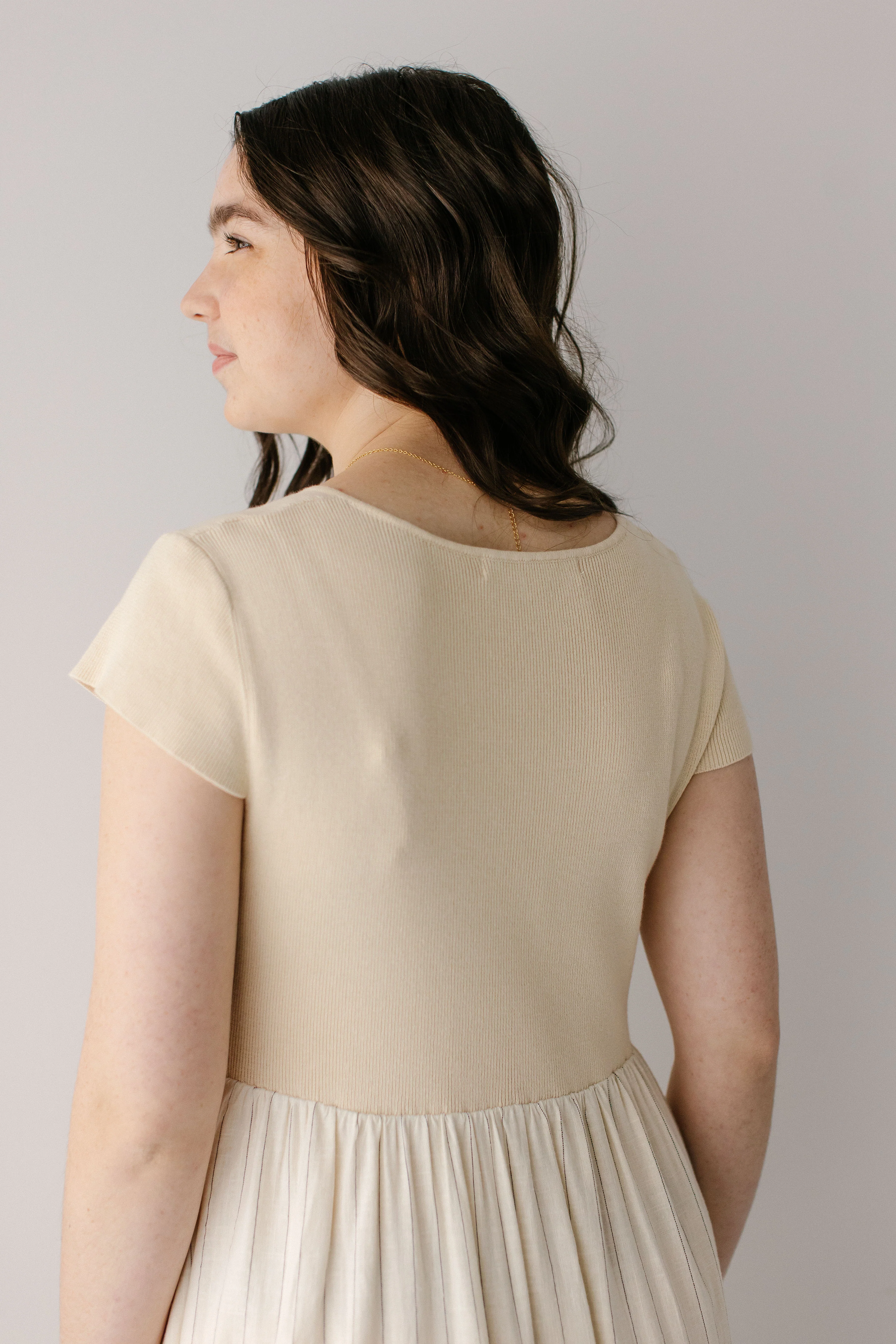 Adelaide Mixed Media Midi Dress - Image 10