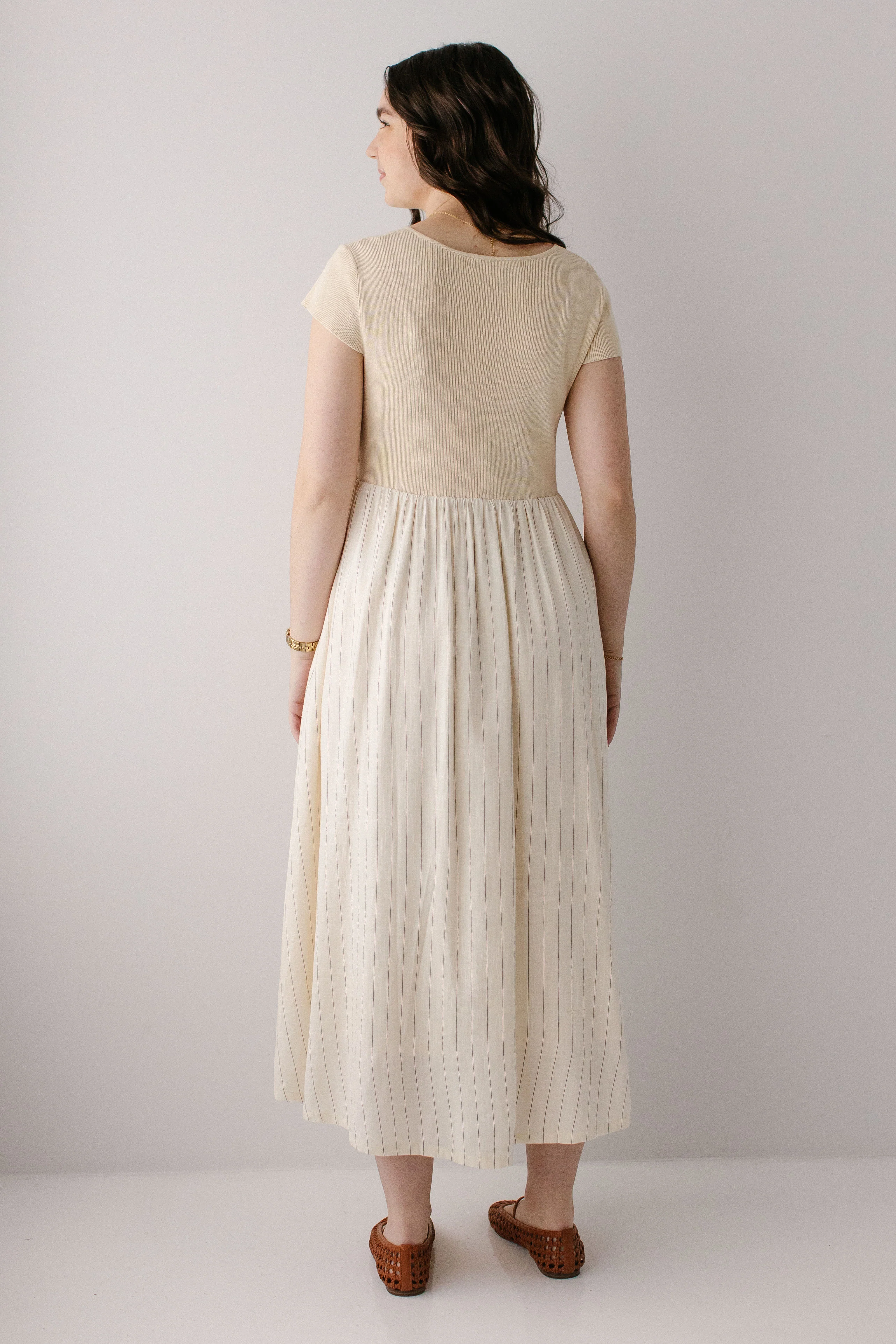 Adelaide Mixed Media Midi Dress - Image 11