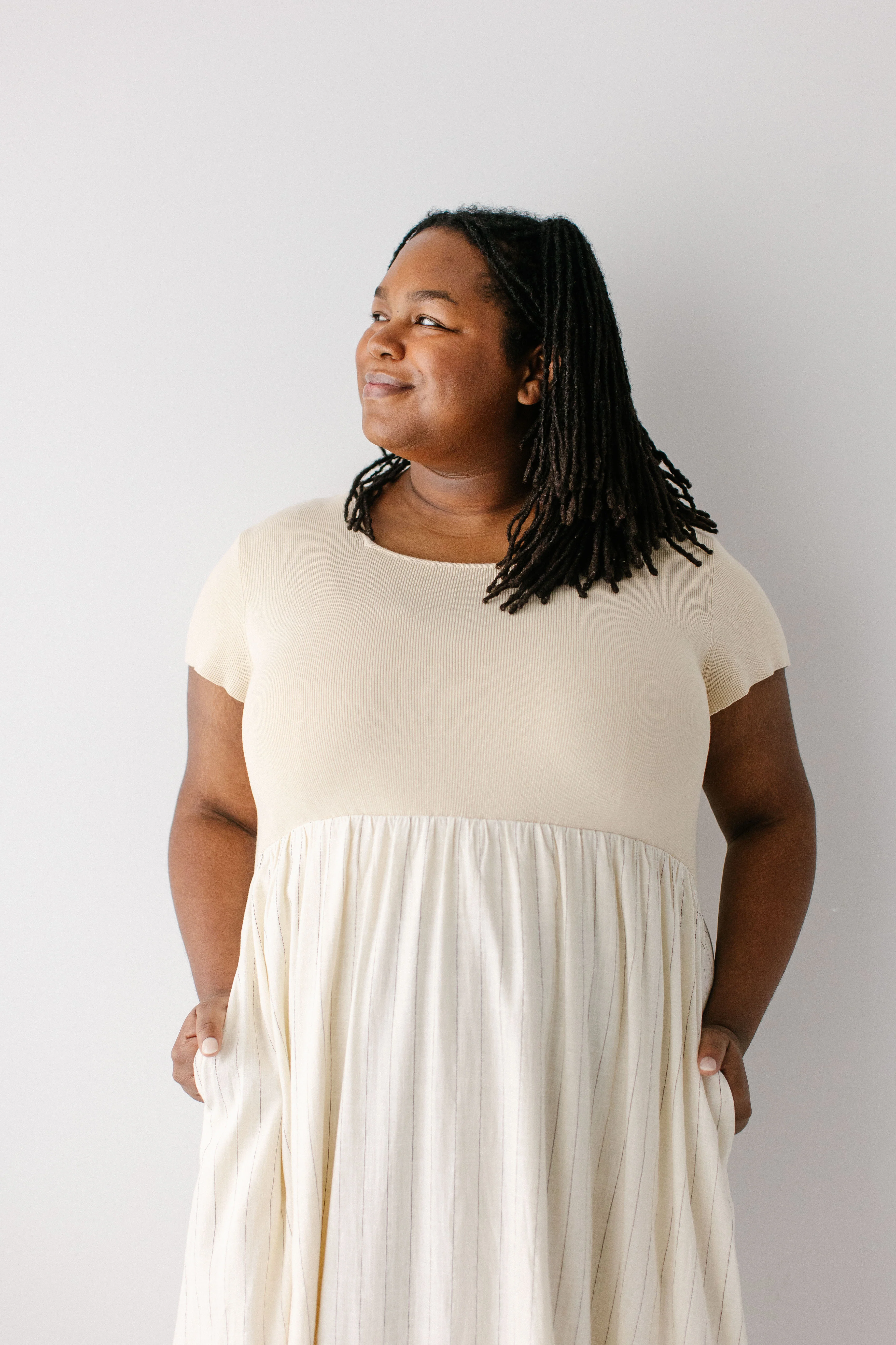 Adelaide Mixed Media Midi Dress - Image 13