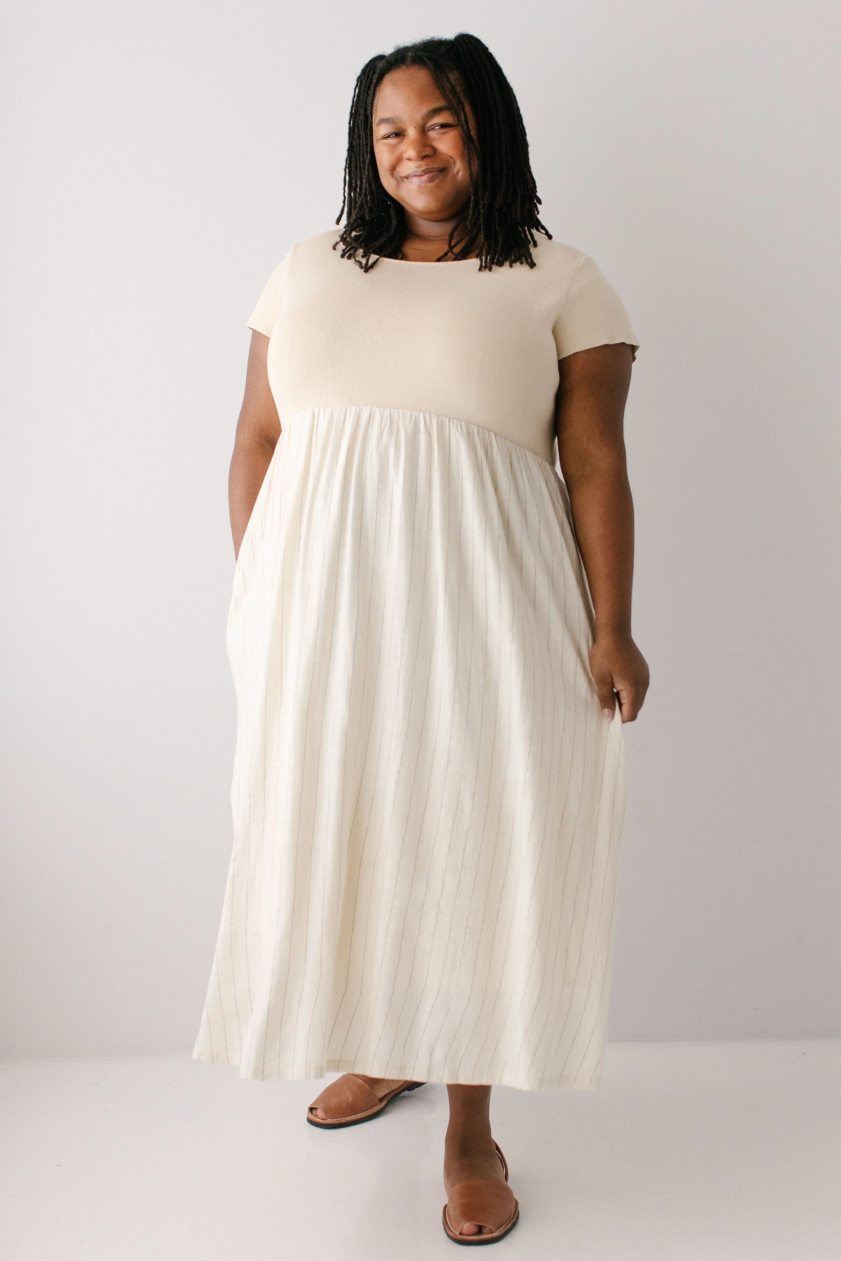 Adelaide Mixed Media Midi Dress - Image 6