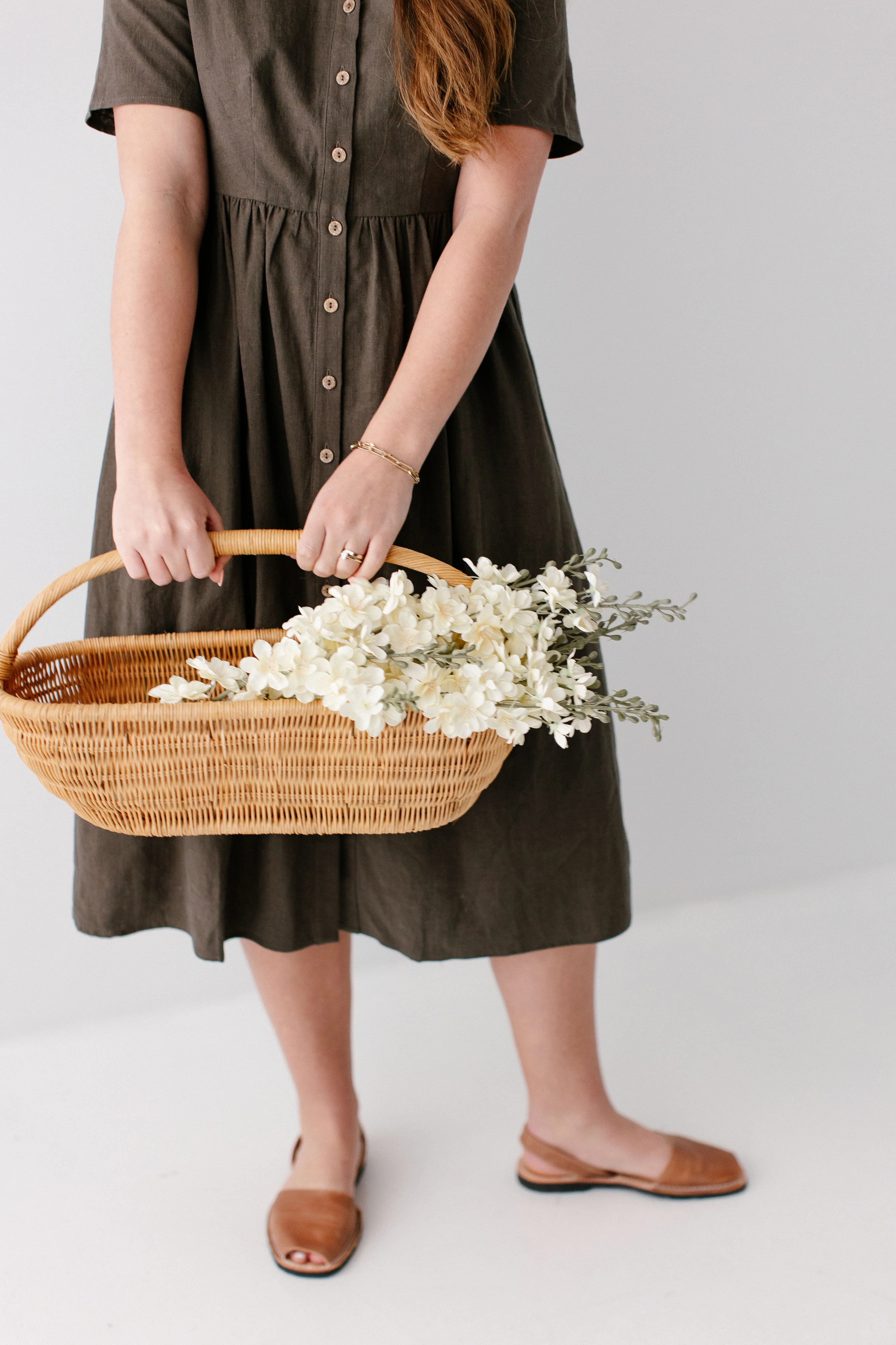 Adeline Button Down A-Line Midi Dress - Image 4
