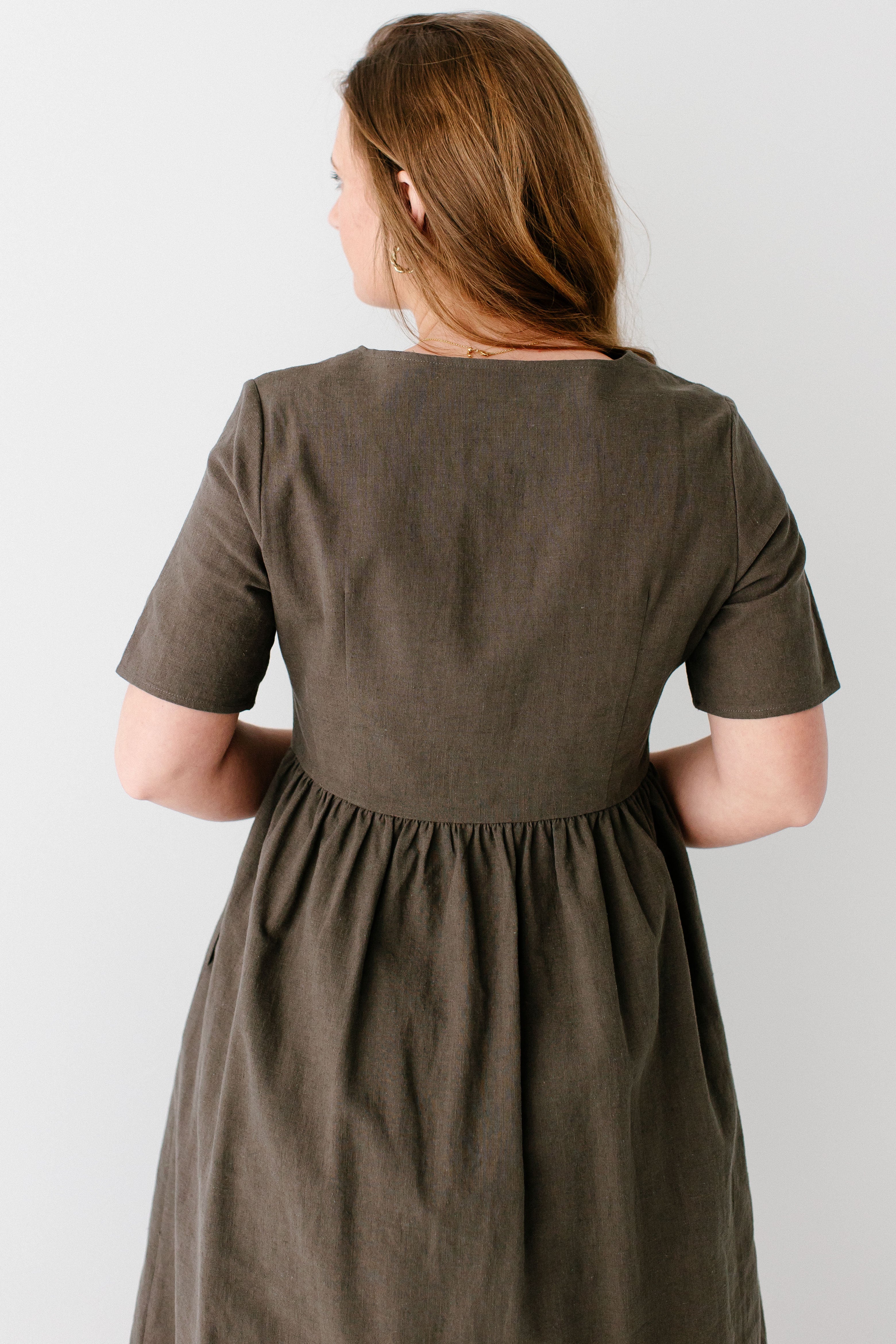 Adeline Button Down A-Line Midi Dress - Image 7
