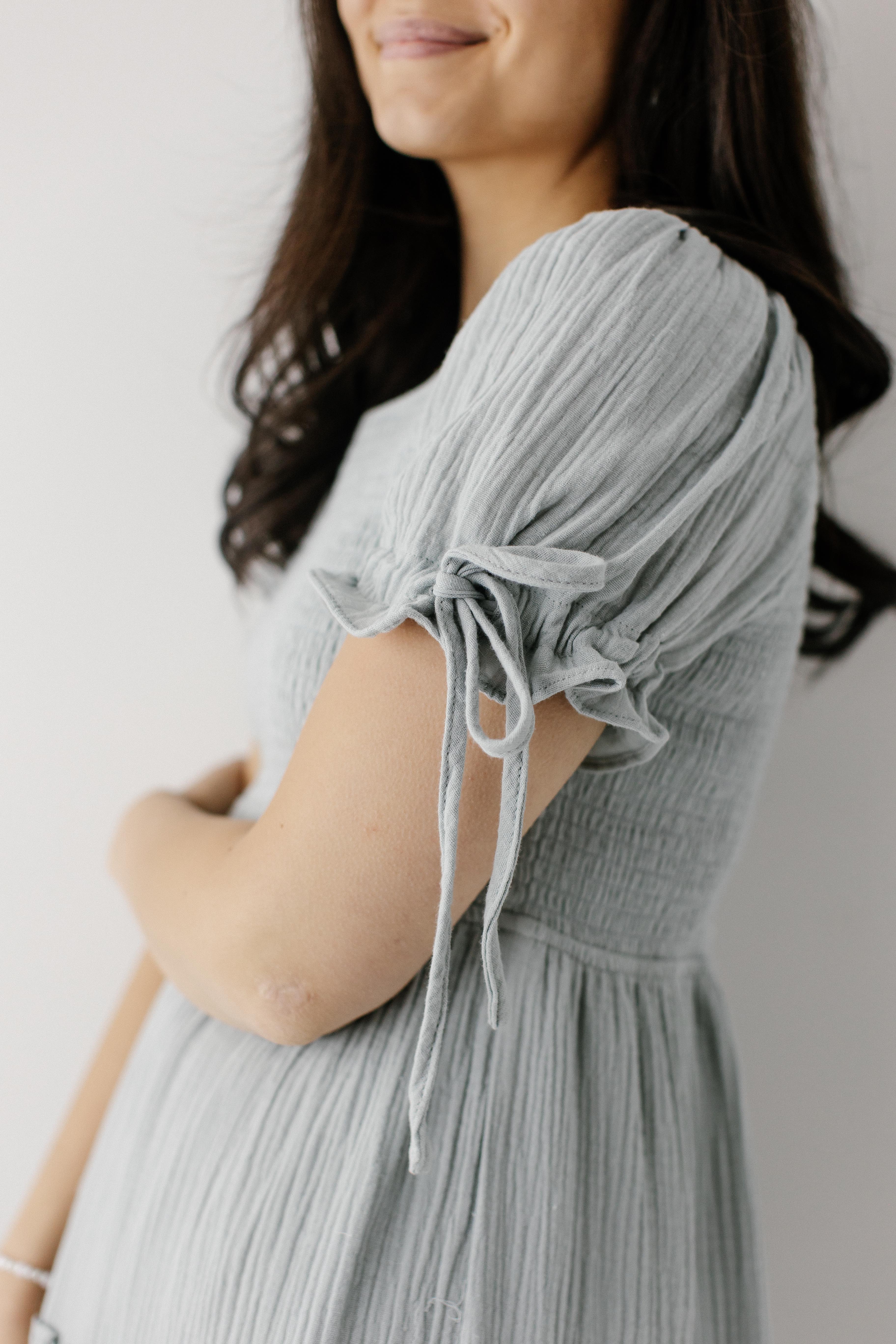 Adriel Smocked Bodice Gauze Midi Dress - Image 7