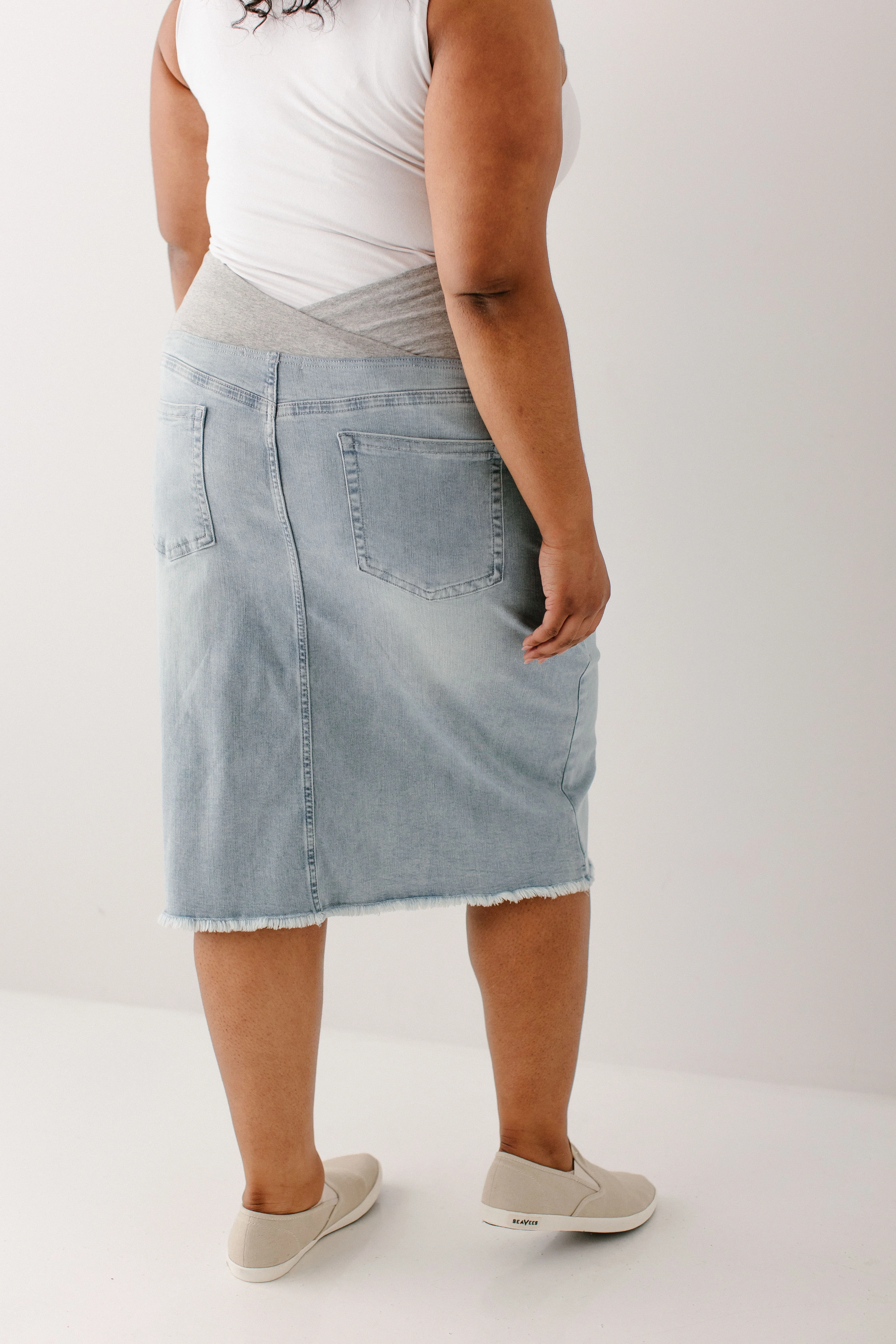 Alanna Maternity Stretch Denim Skirt - Image 11