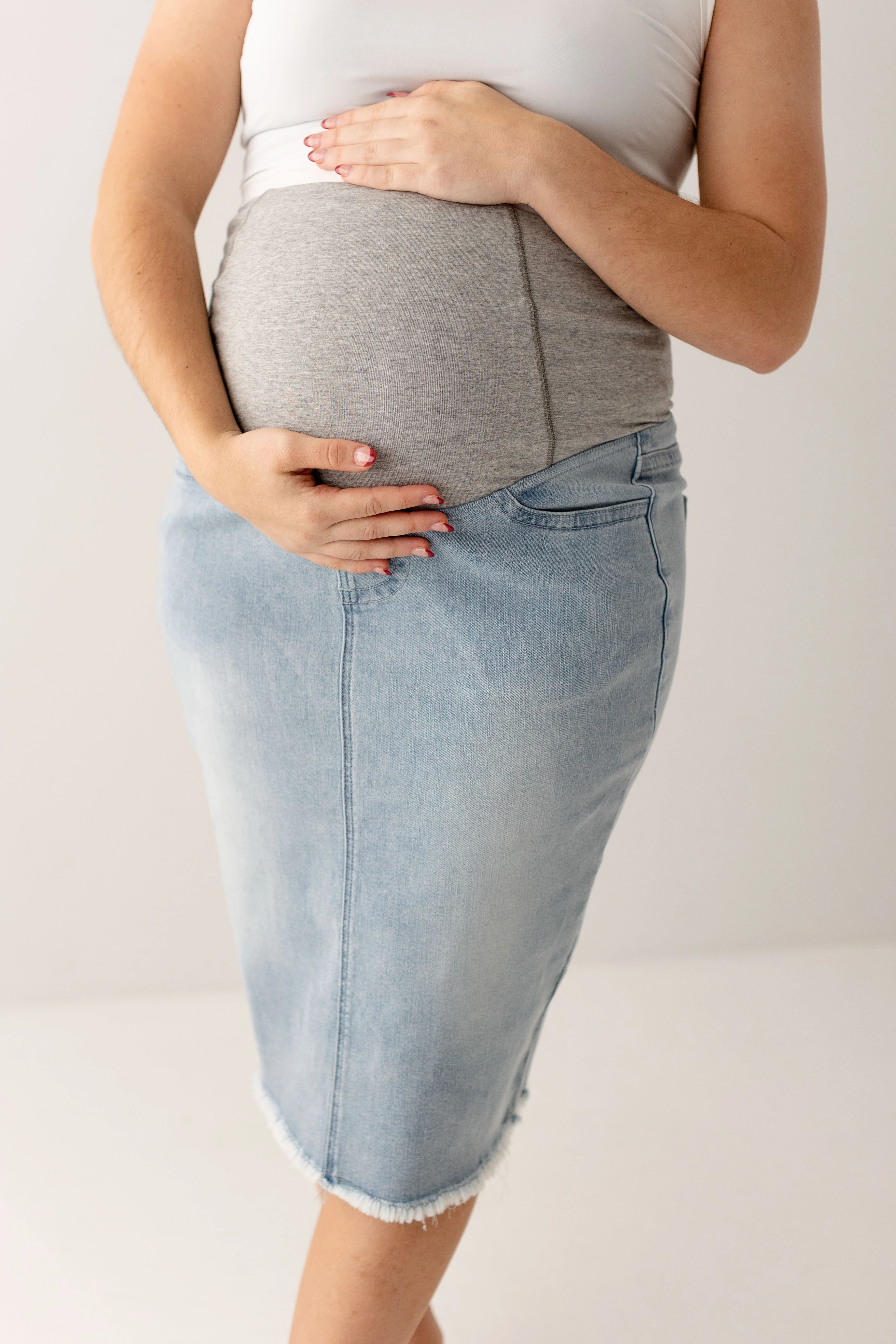 Alanna Maternity Stretch Denim Skirt - Image 13
