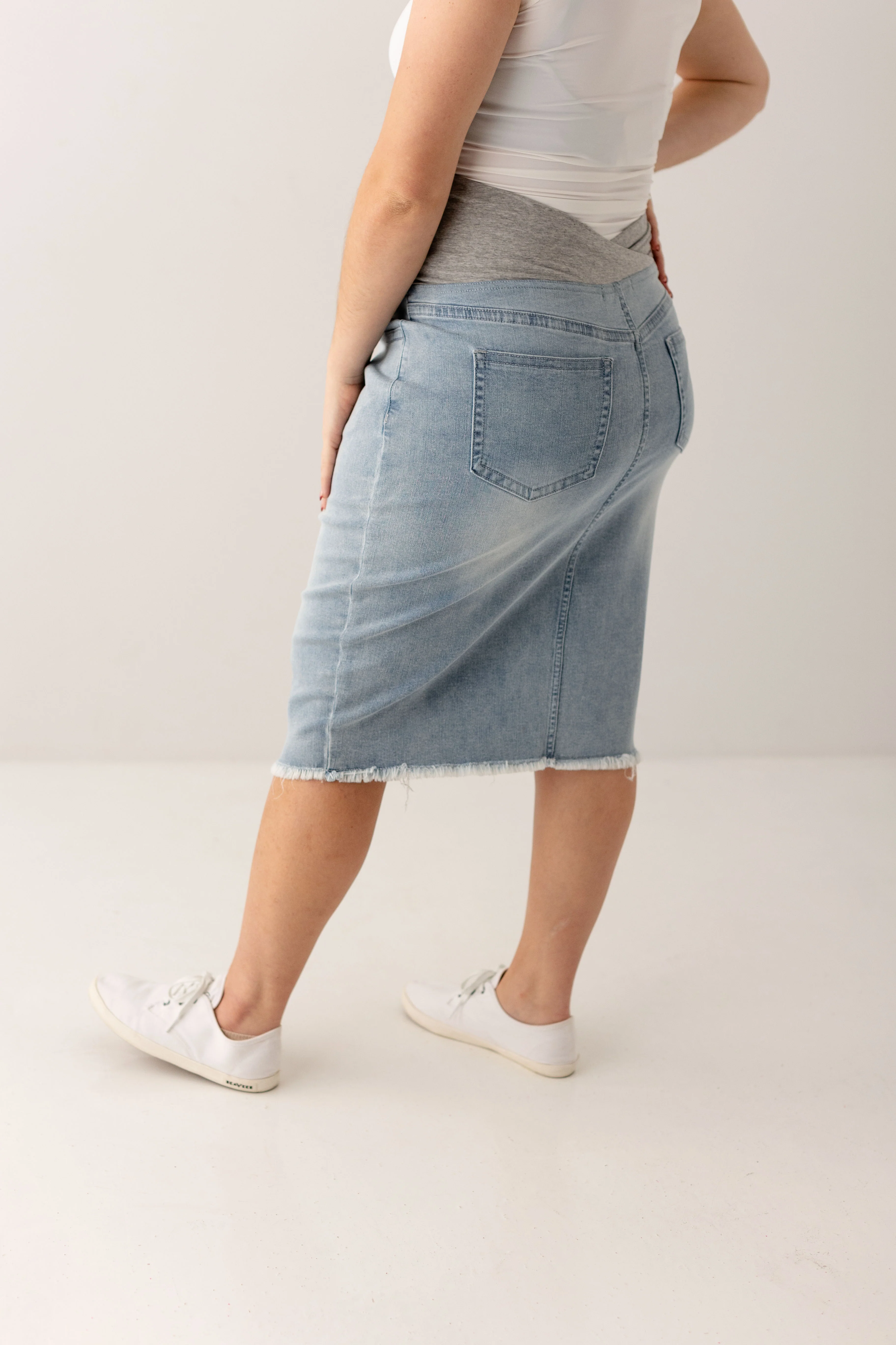 Alanna Maternity Stretch Denim Skirt - Image 14