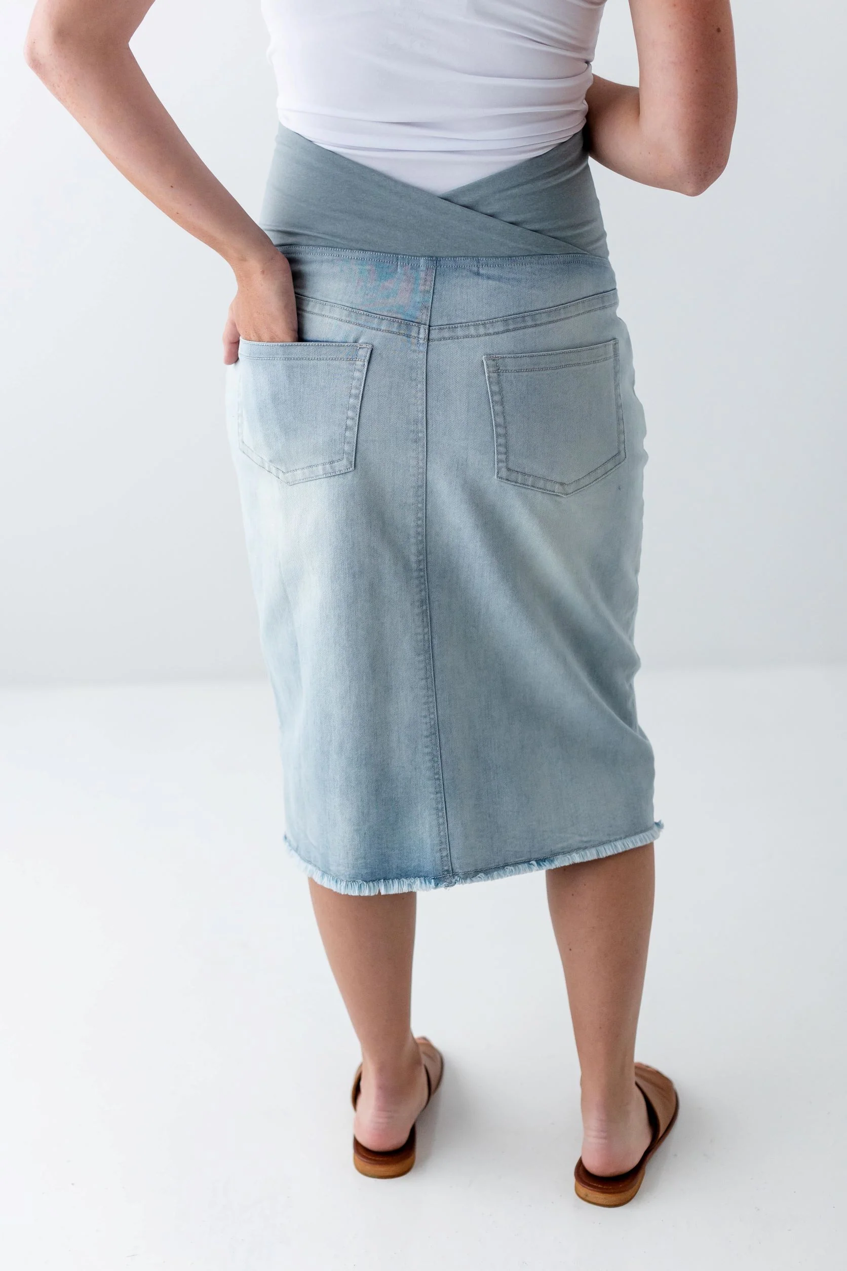Alanna Maternity Stretch Denim Skirt - Image 6