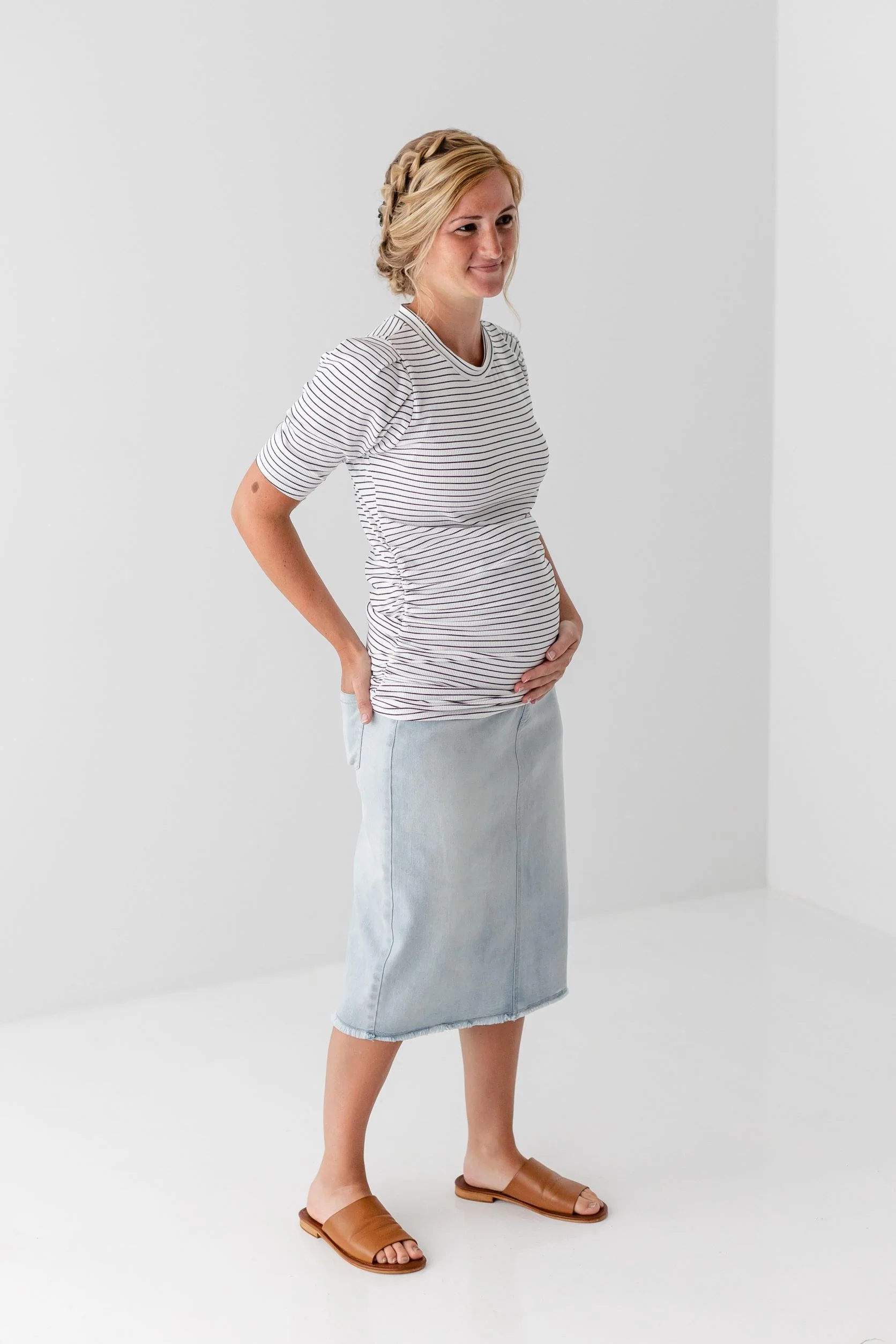 Alanna Maternity Stretch Denim Skirt - Image 7