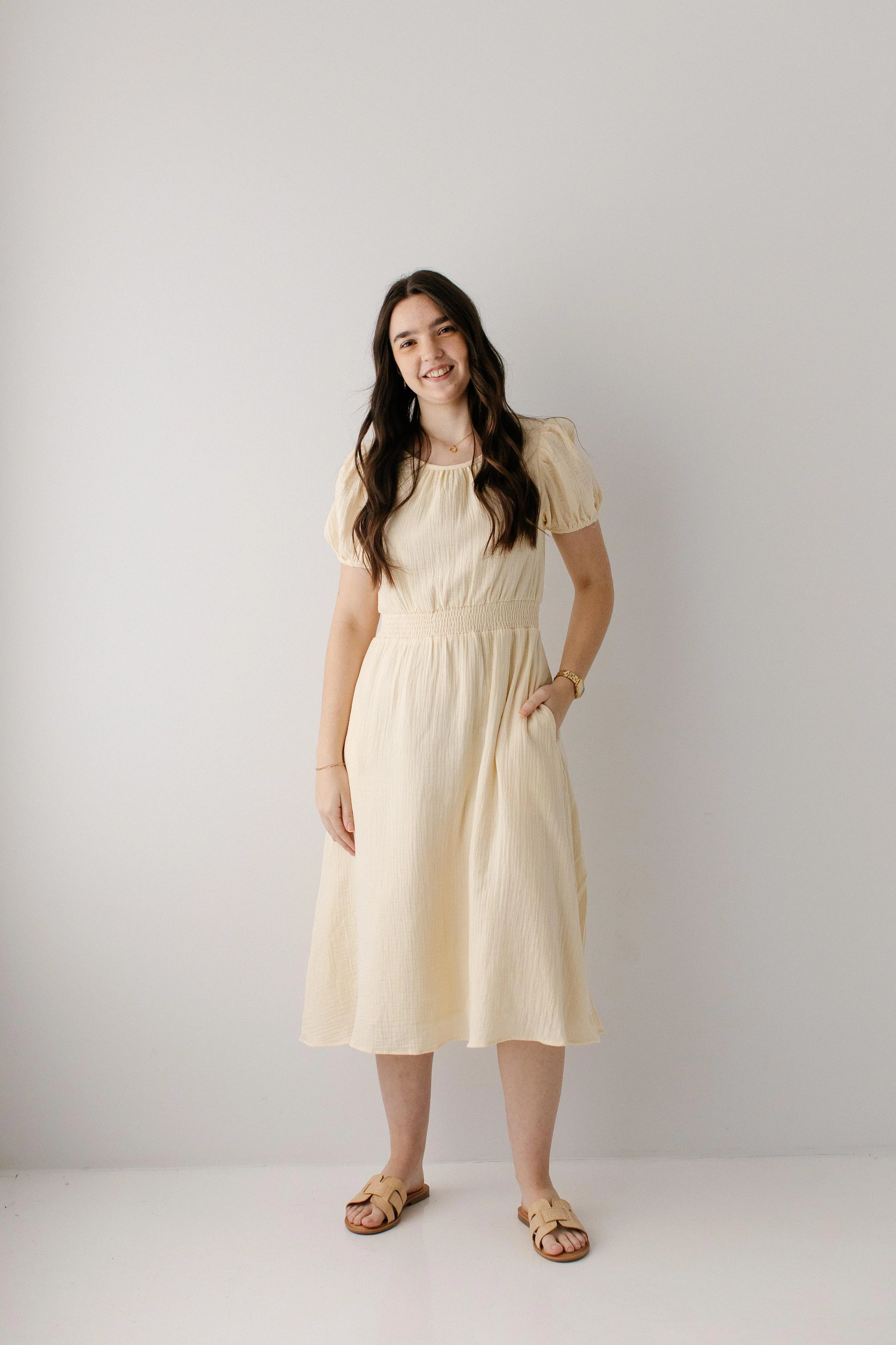 Alicia Cotton Gauze Midi Dress FINAL SALE - Image 3