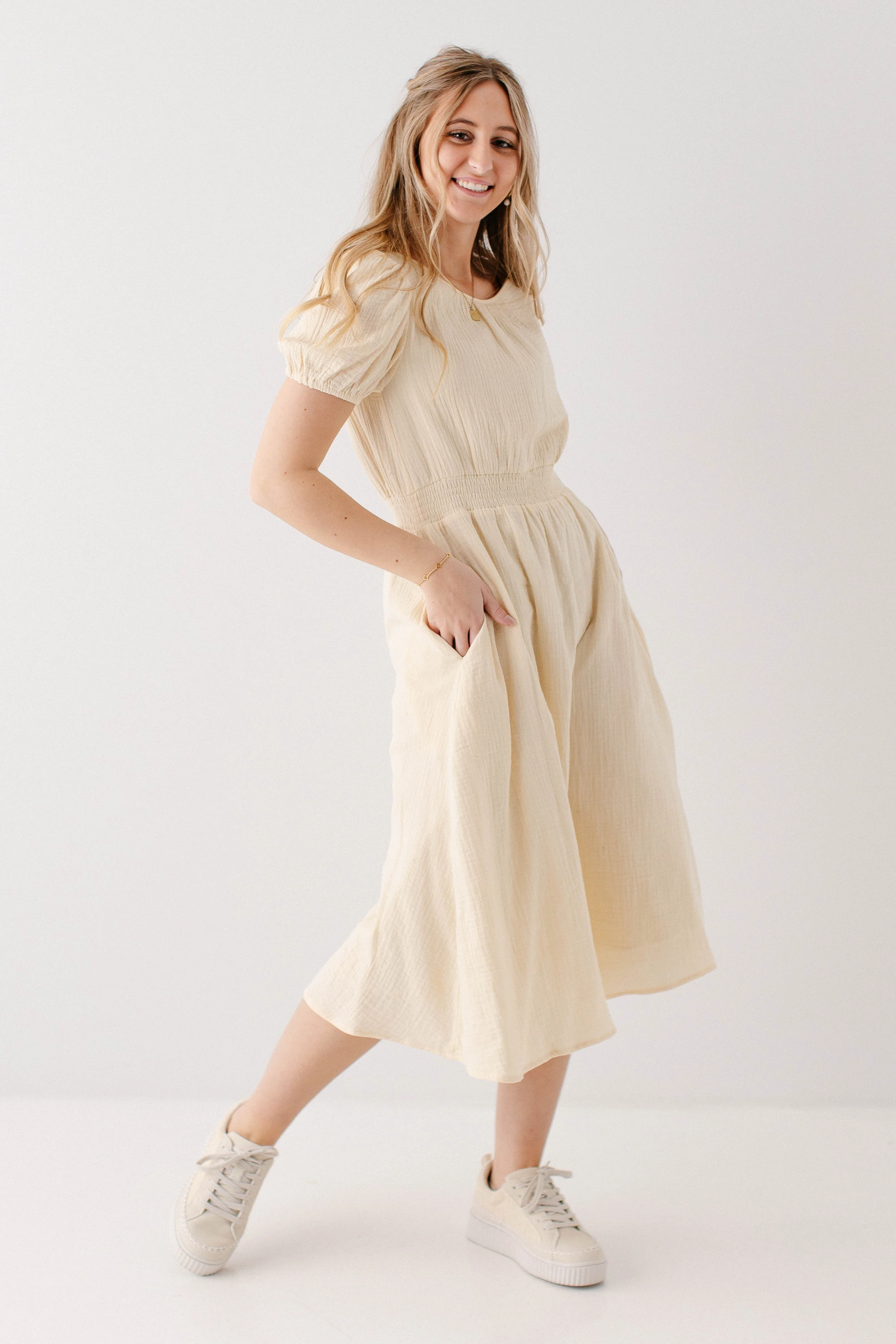 Alicia Cotton Gauze Midi Dress FINAL SALE - Image 9