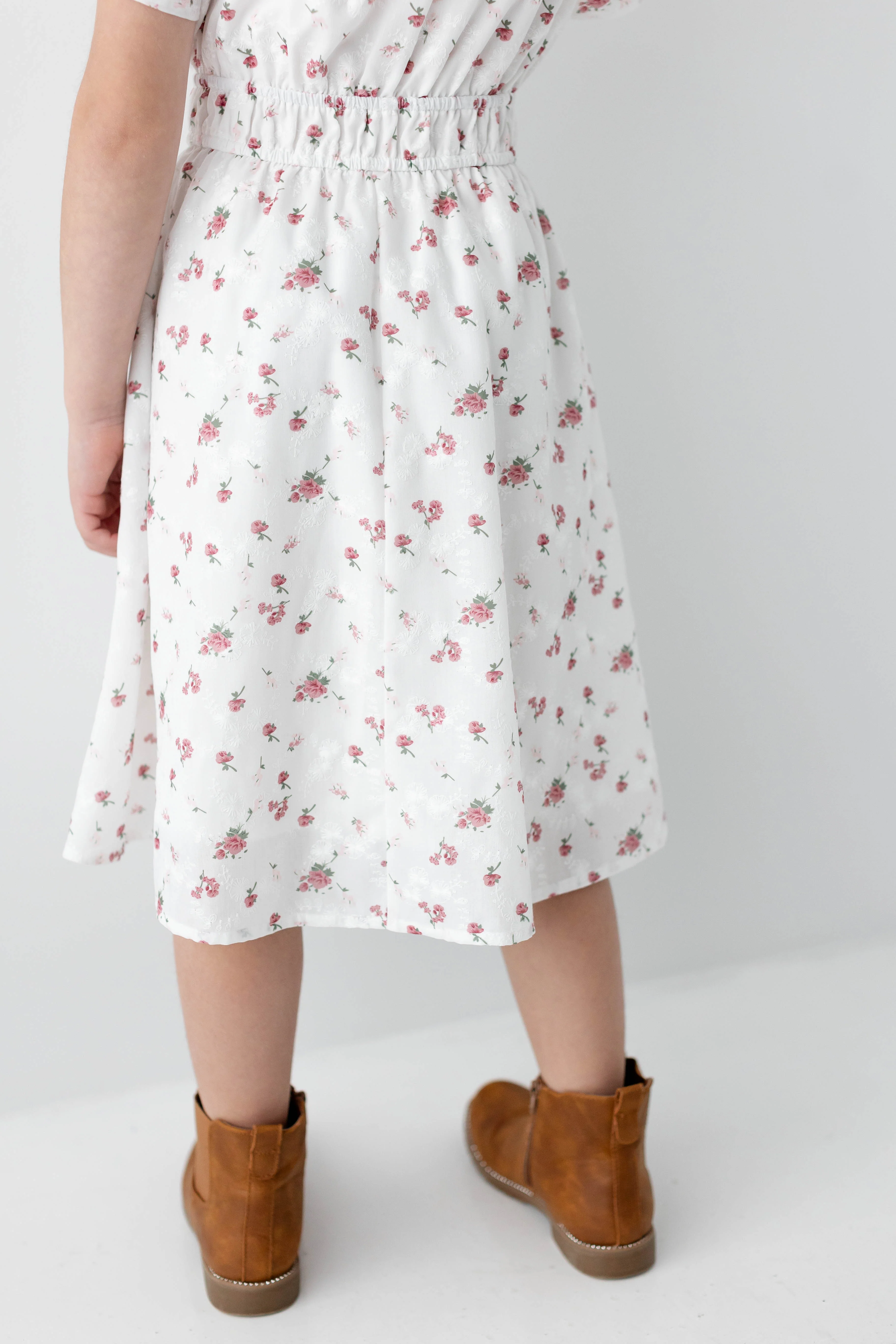 Cynthia Girl Embroidered Floral Print Dress FINAL SALE - Image 3