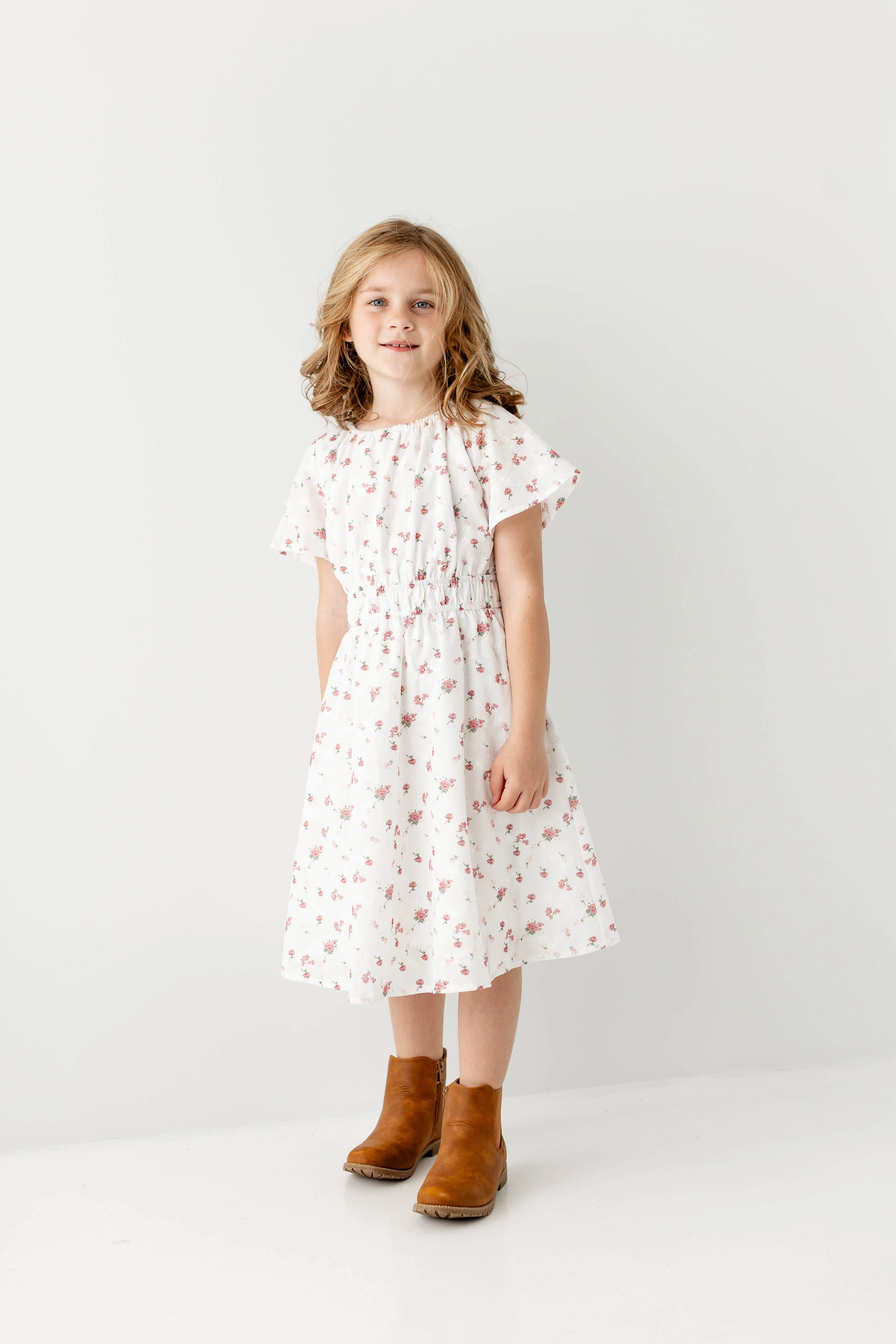Cynthia Girl Embroidered Floral Print Dress FINAL SALE - Image 4