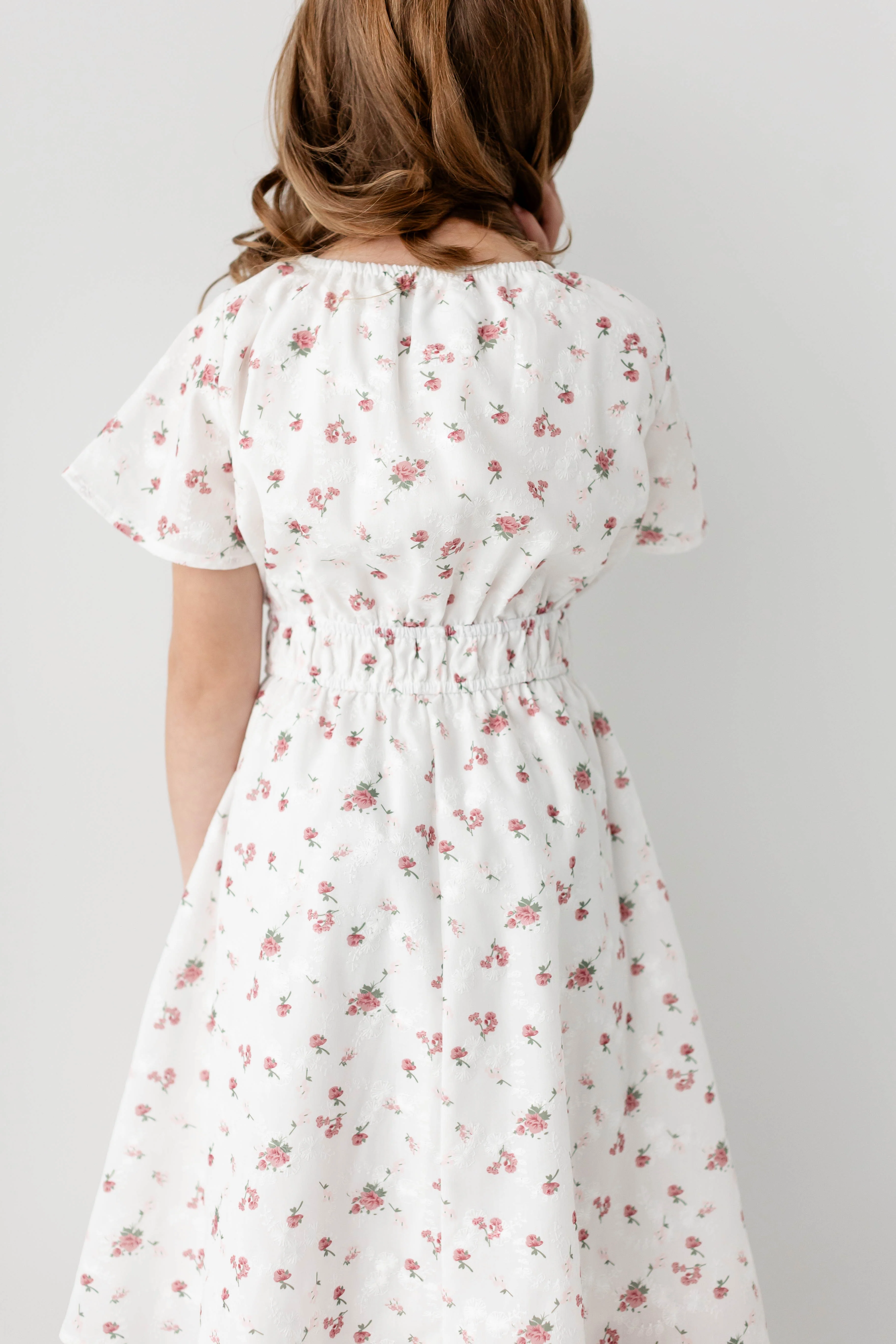Cynthia Girl Embroidered Floral Print Dress FINAL SALE - Image 6