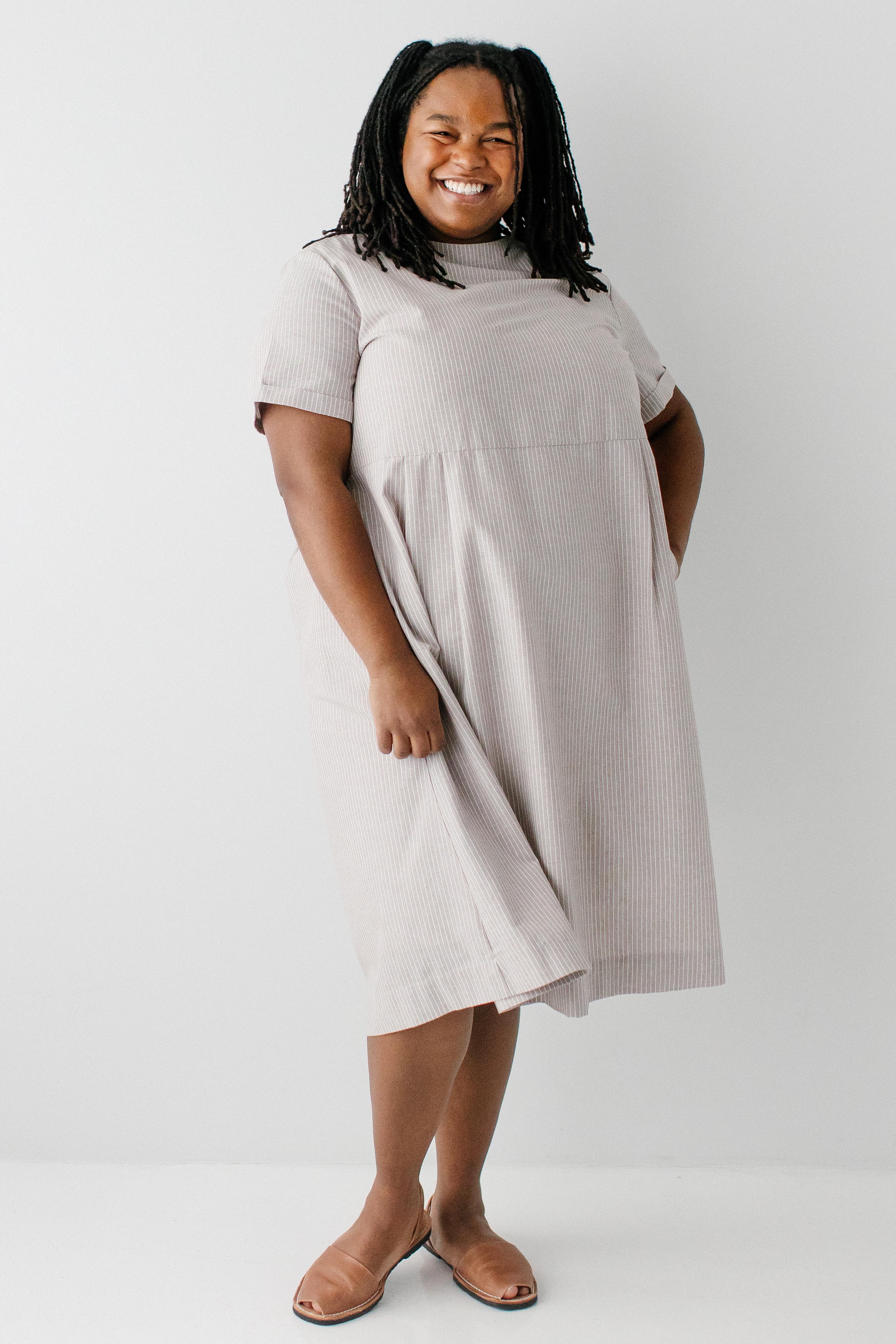 Alta Boatneck Striped Midi Dress