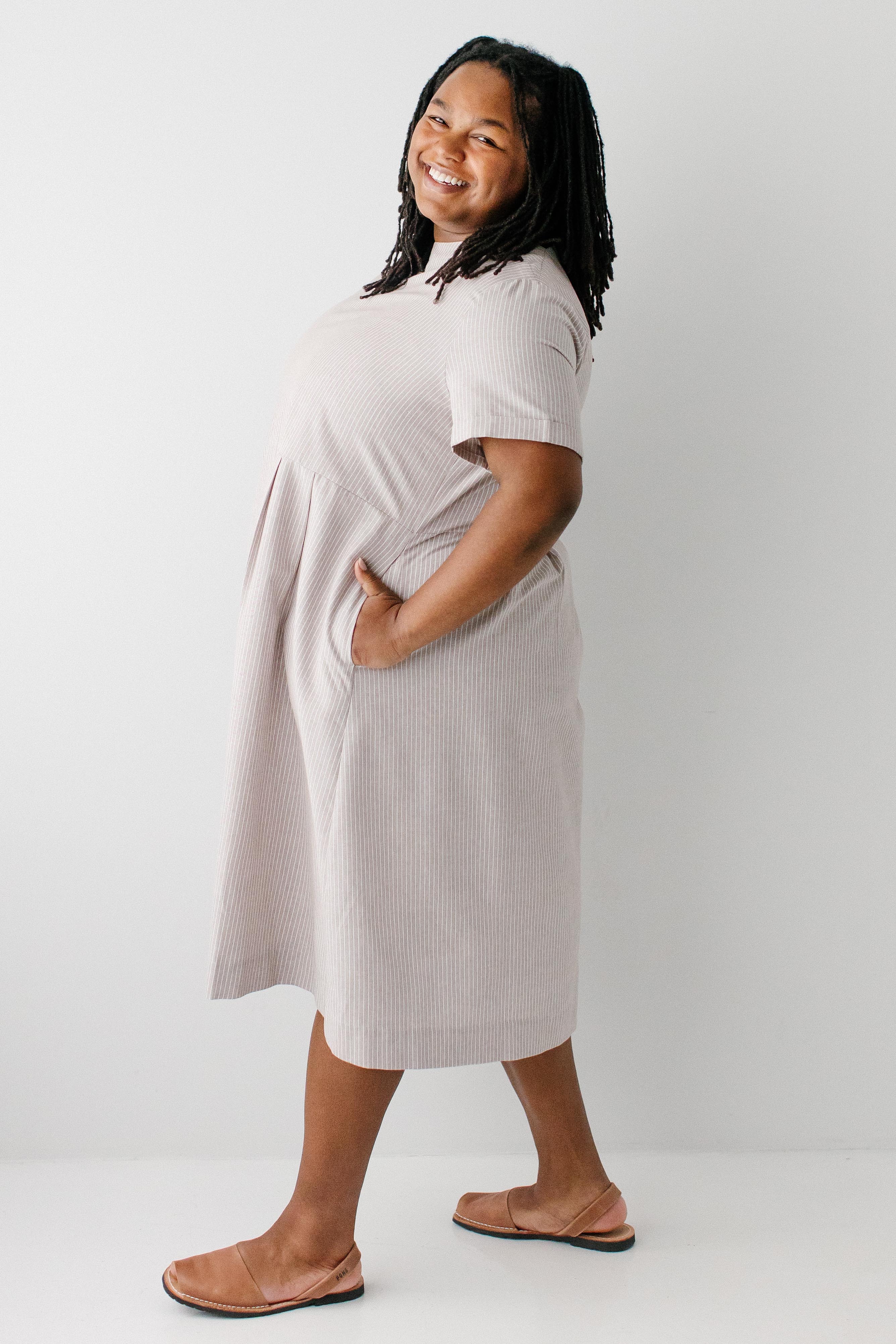 Alta Boatneck Striped Midi Dress - Image 11