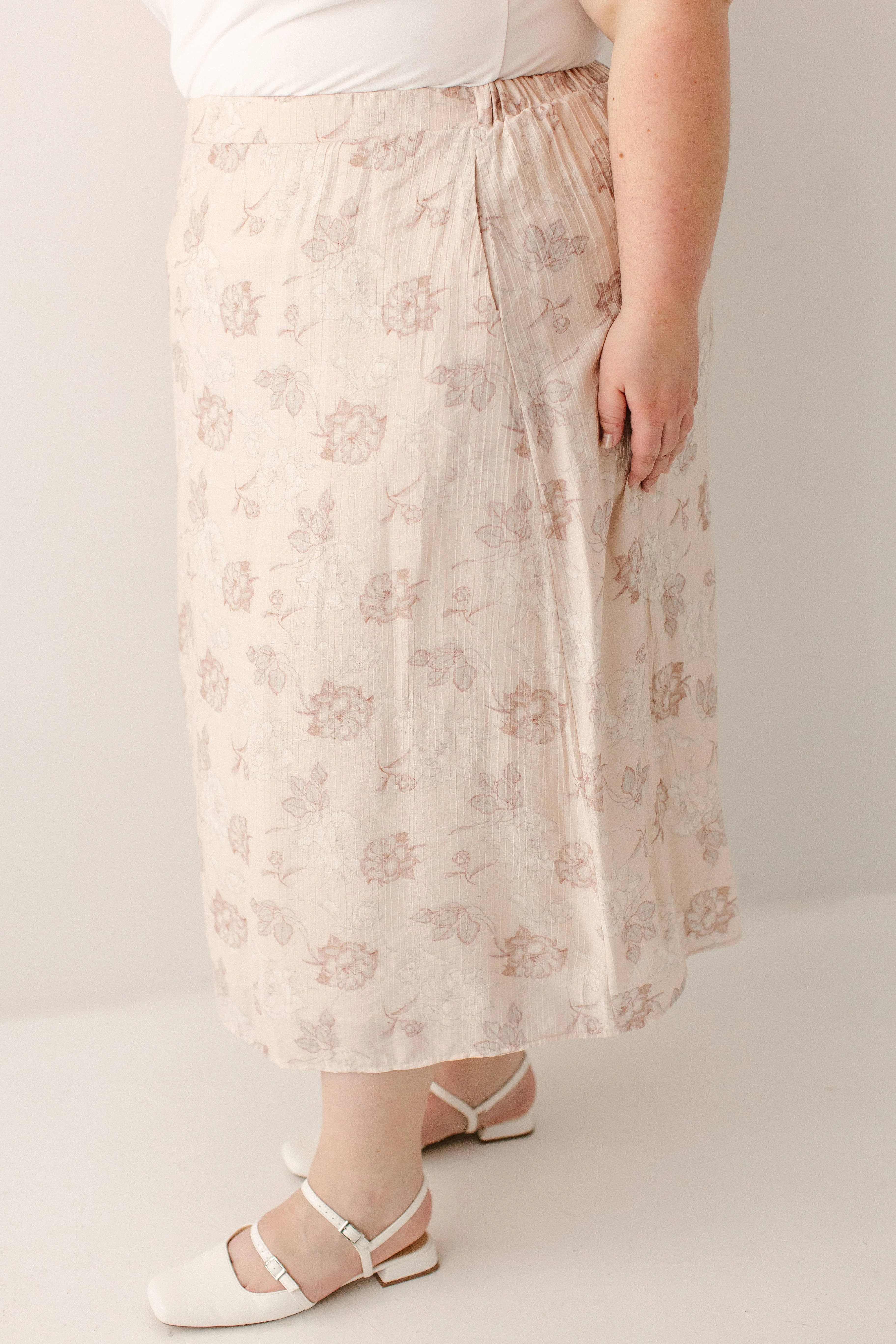 Amour Rose Print Midi Slip Skirt - Image 10
