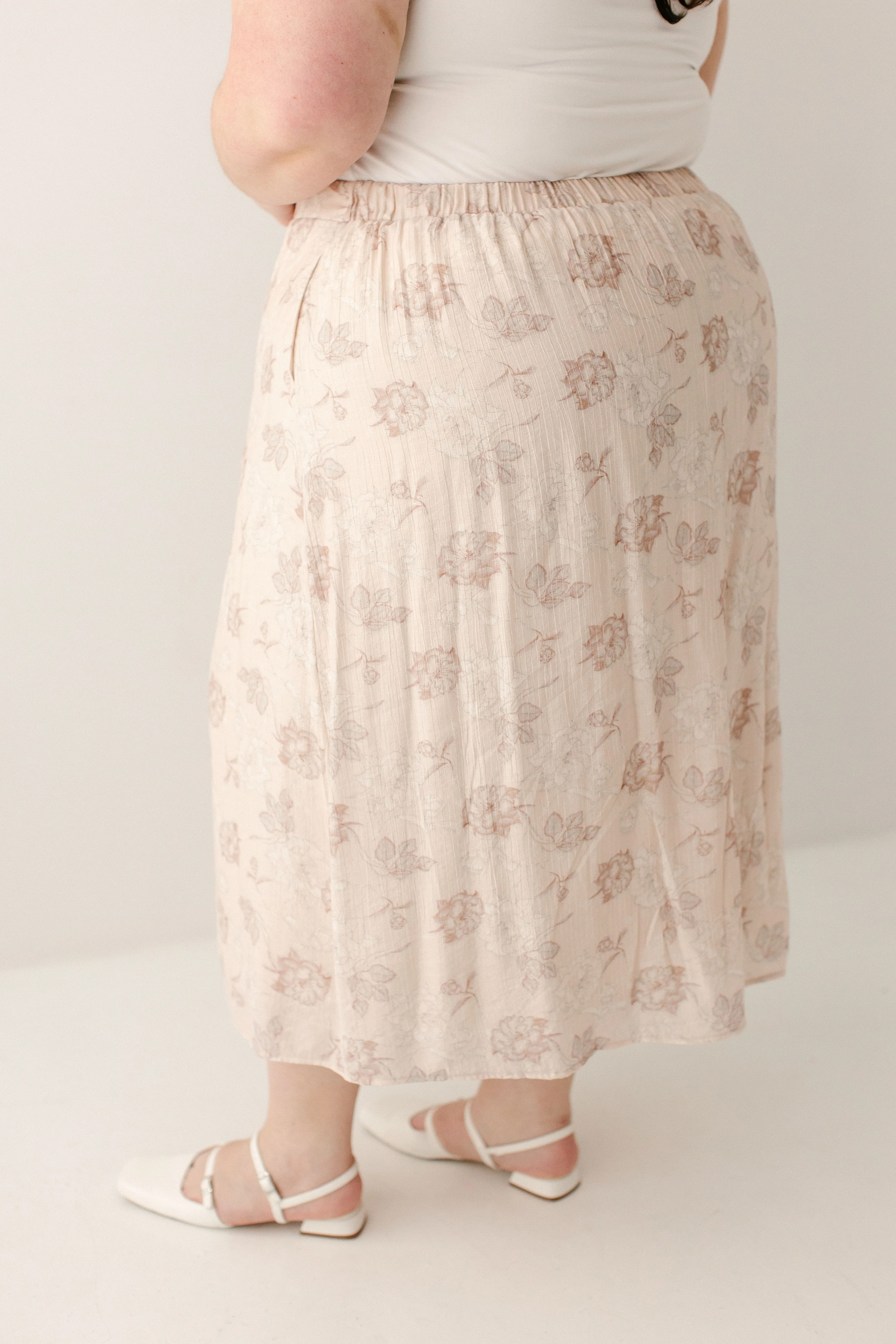 Amour Rose Print Midi Slip Skirt - Image 11