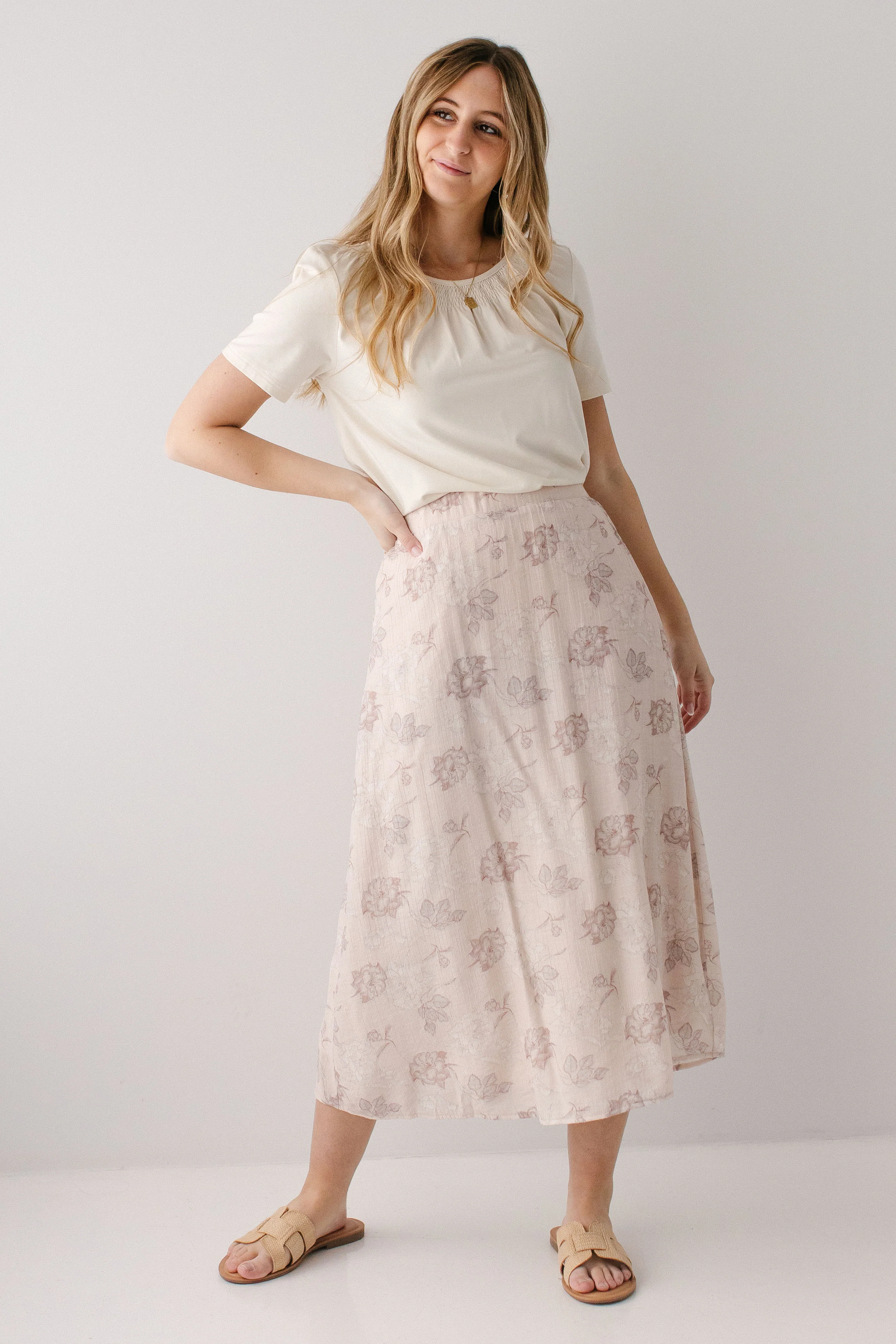 Amour Rose Print Midi Slip Skirt - Image 3