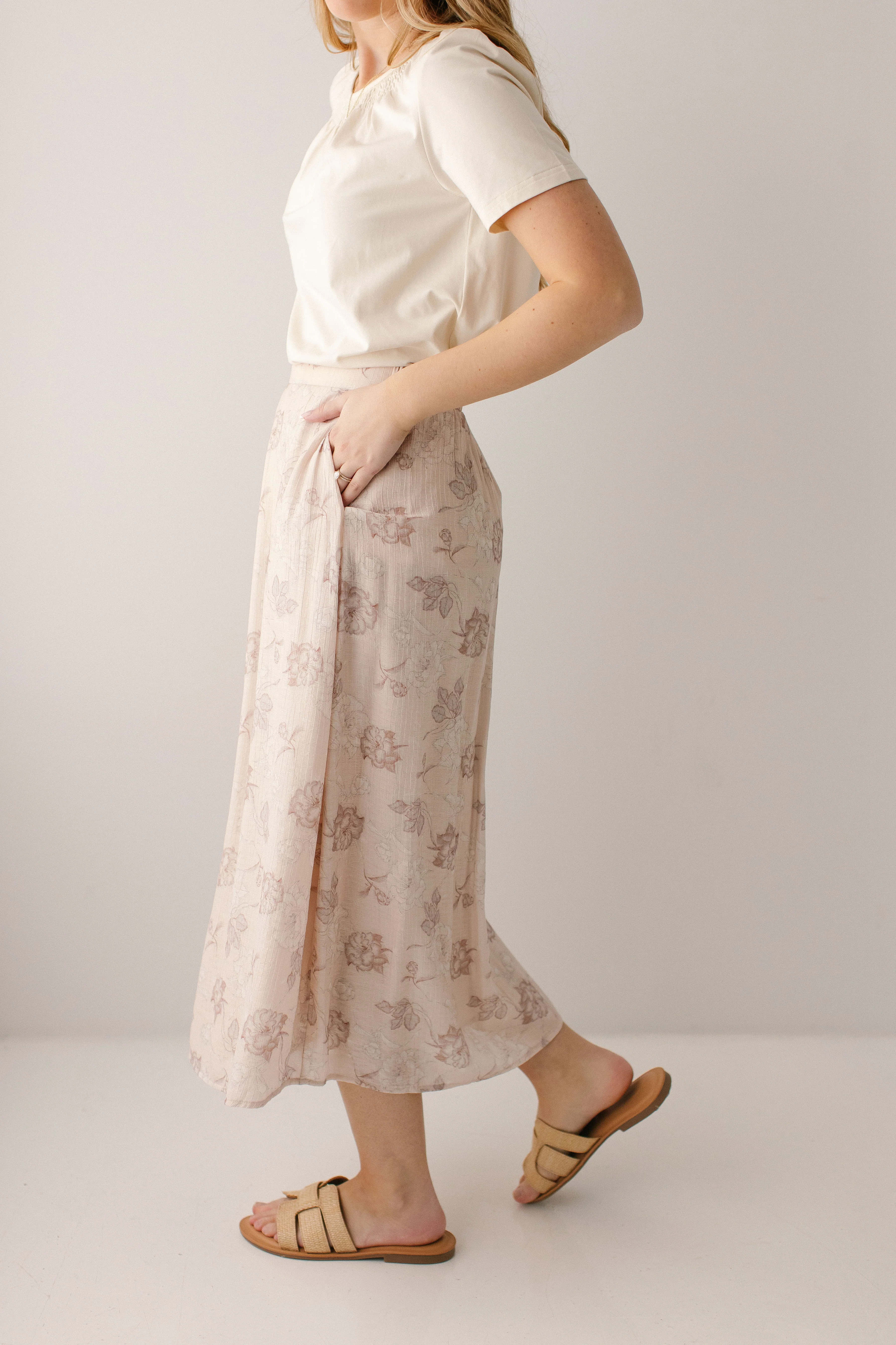 Amour Rose Print Midi Slip Skirt - Image 4