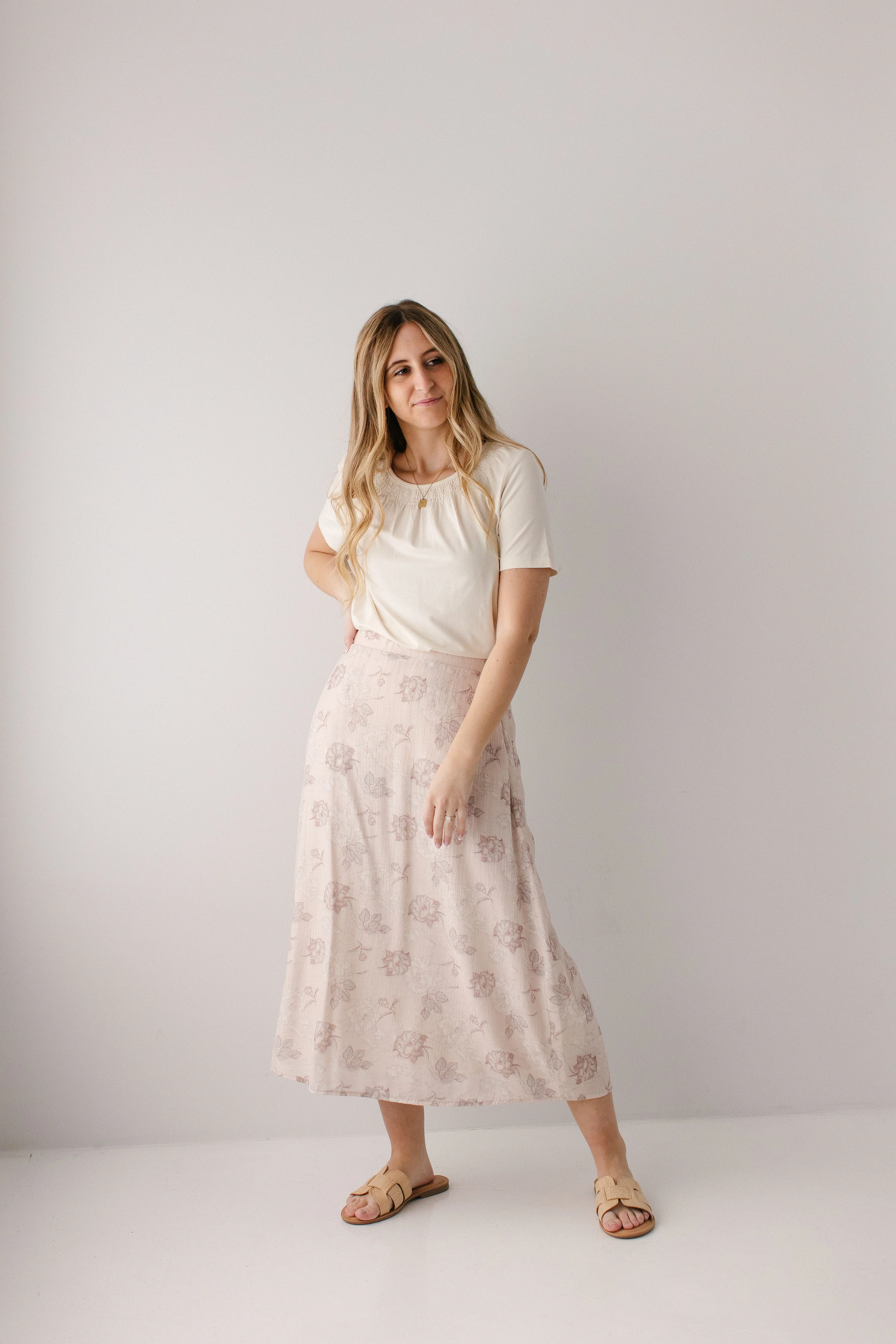 Amour Rose Print Midi Slip Skirt - Image 5