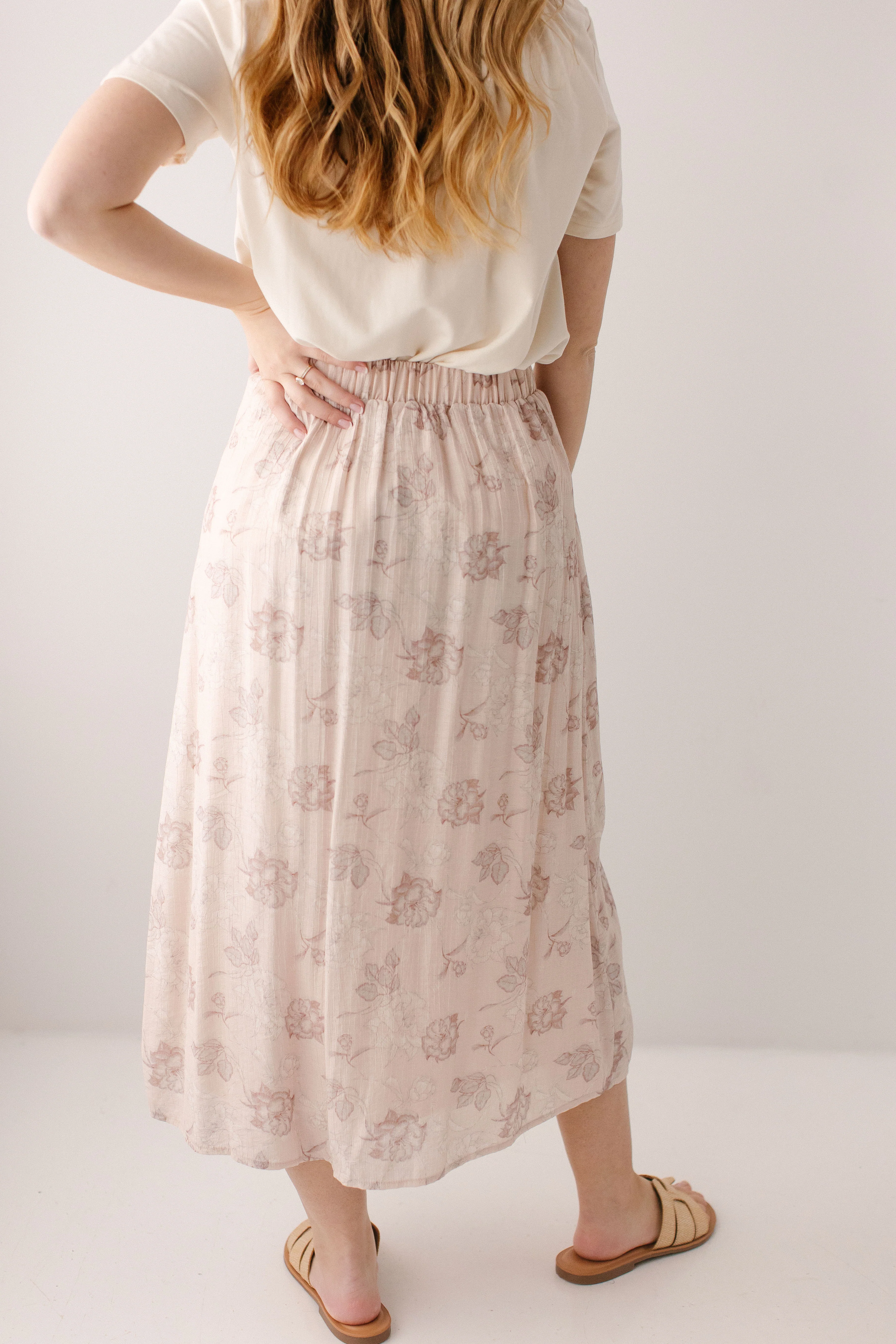 Amour Rose Print Midi Slip Skirt - Image 6