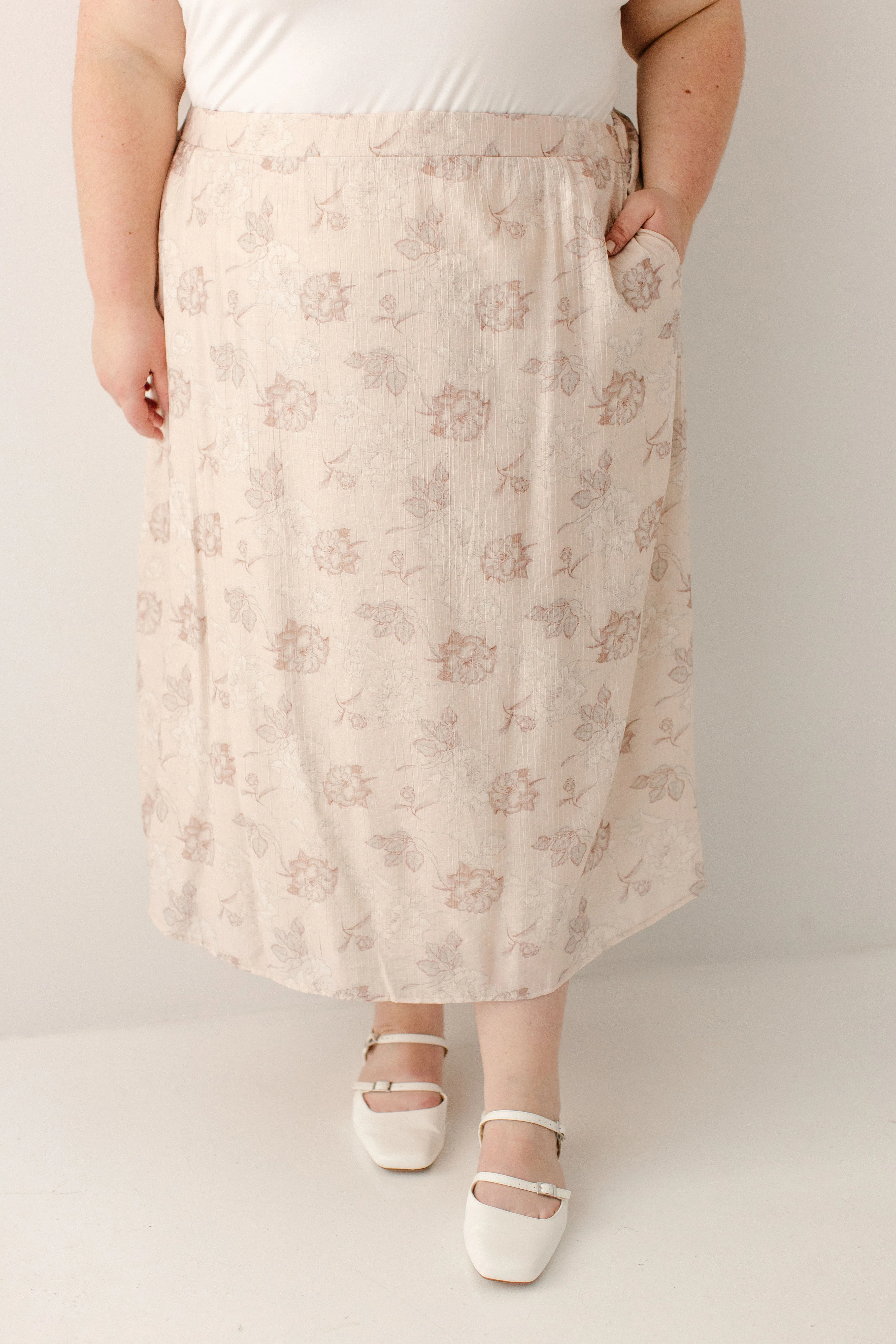 Amour Rose Print Midi Slip Skirt - Image 7