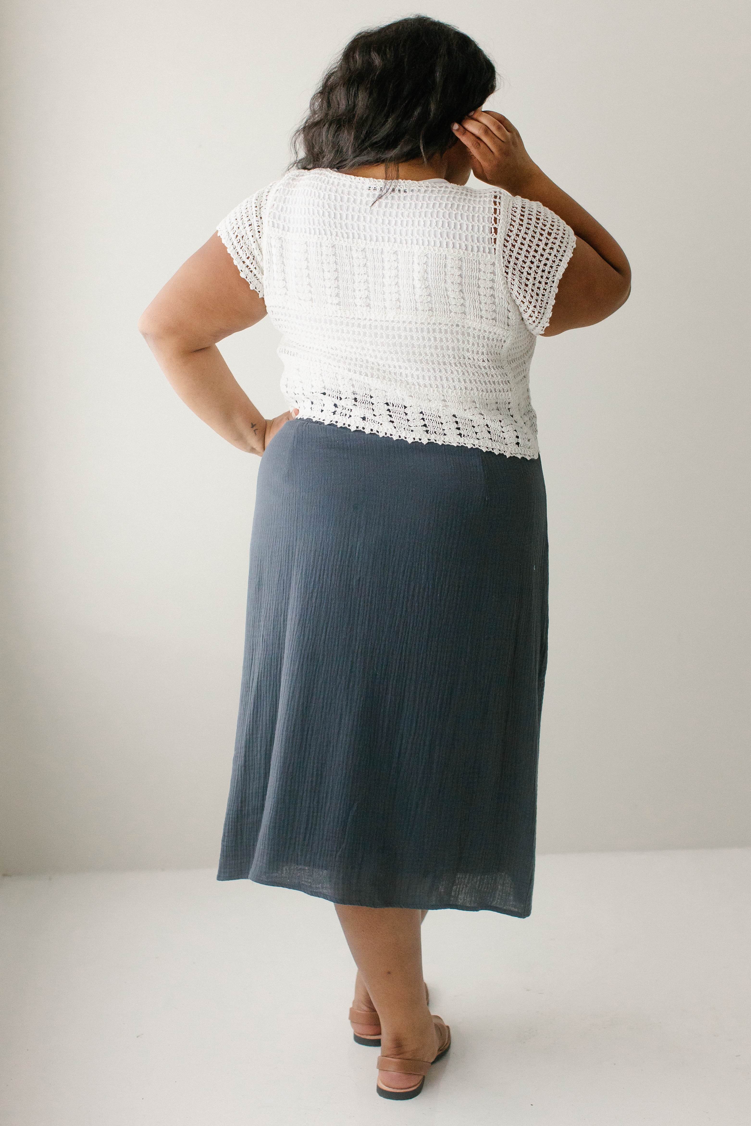 Andrea Short Sleeve Crocheted Cardigan FINAL SALE - Image 5