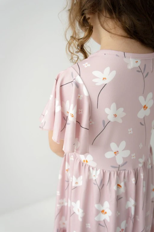 Annabel Girl Flower Print Knit Dress - Image 4