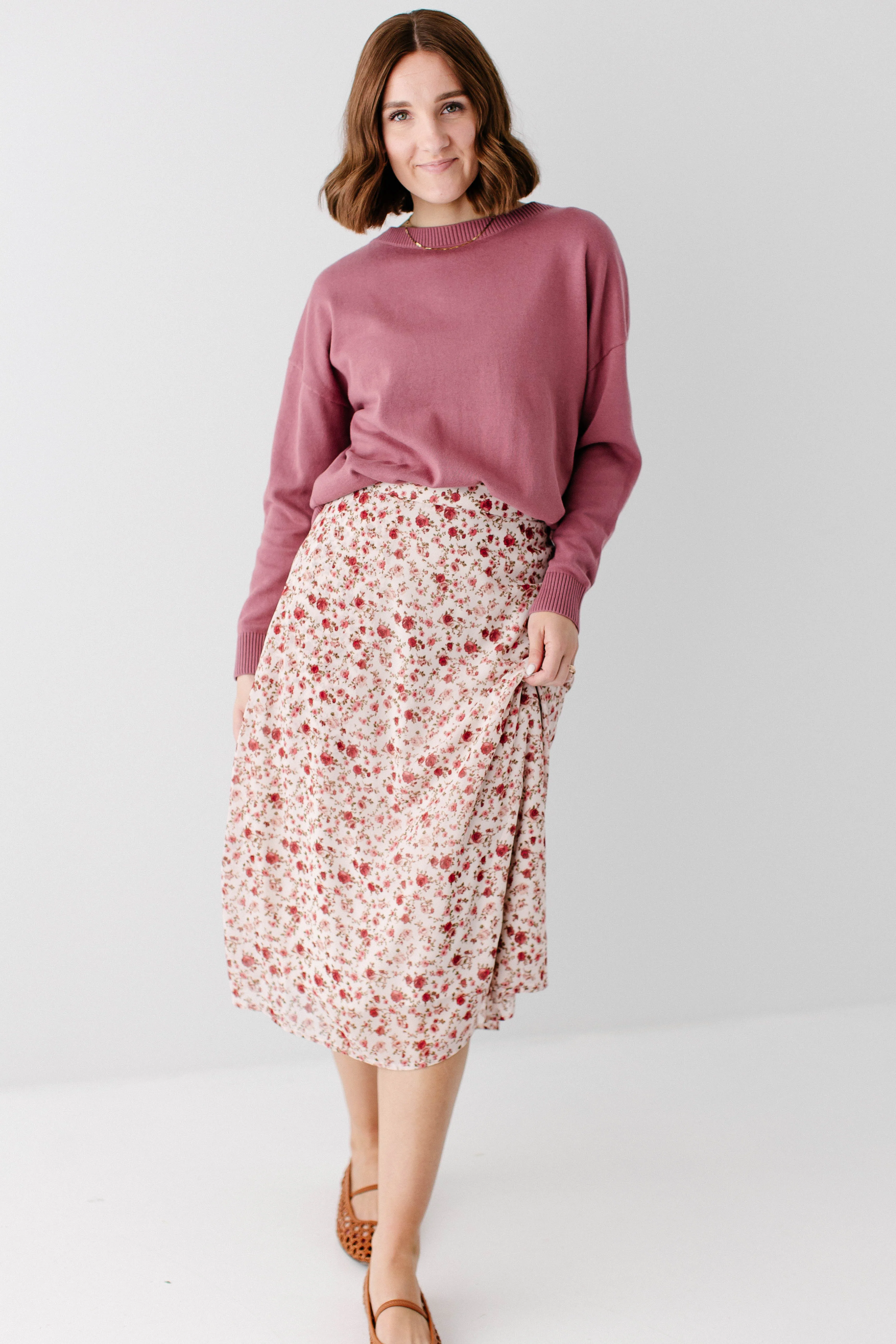 Annette Rose Print Midi Skirt FINAL SALE - Image 3