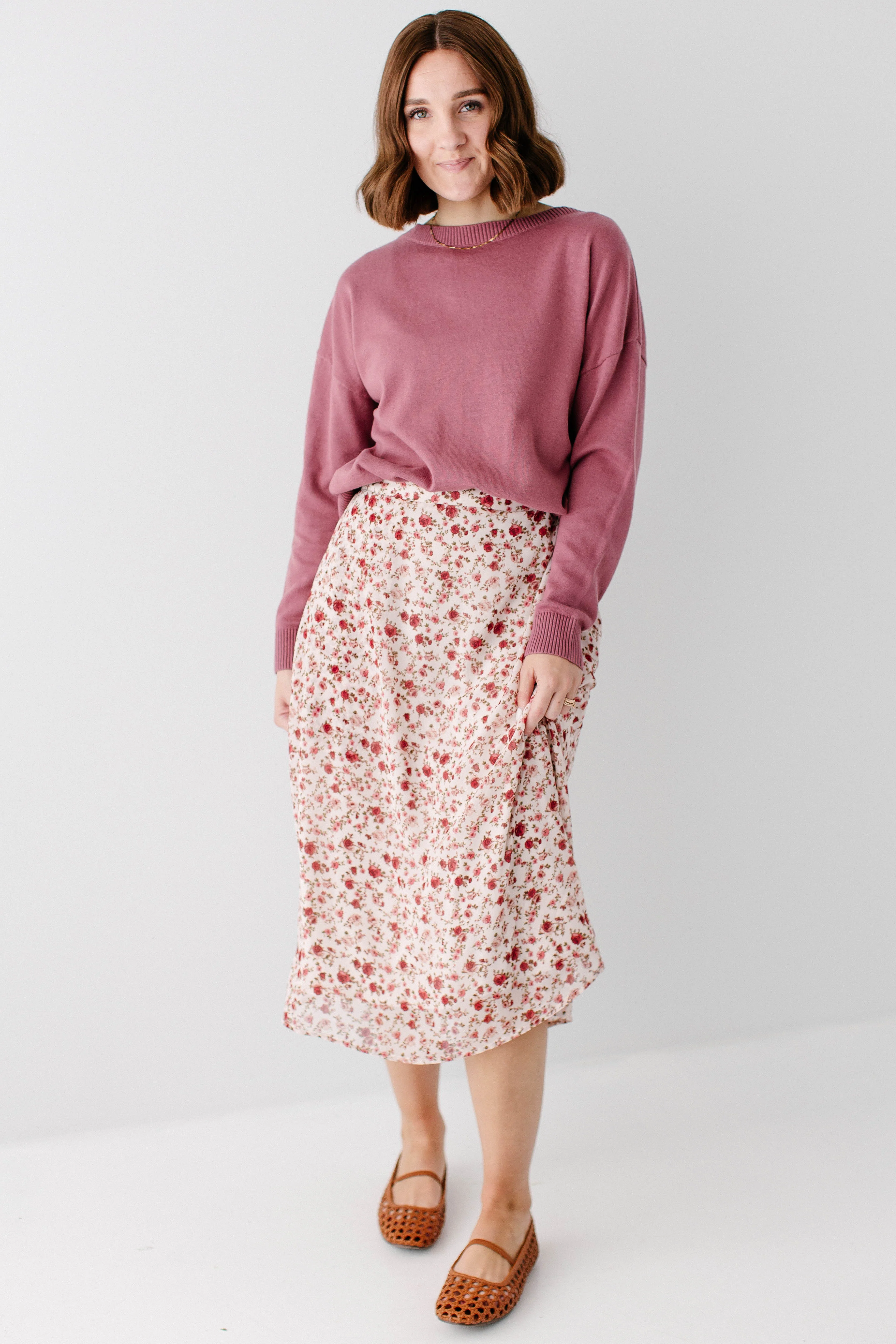Annette Rose Print Midi Skirt FINAL SALE - Image 4