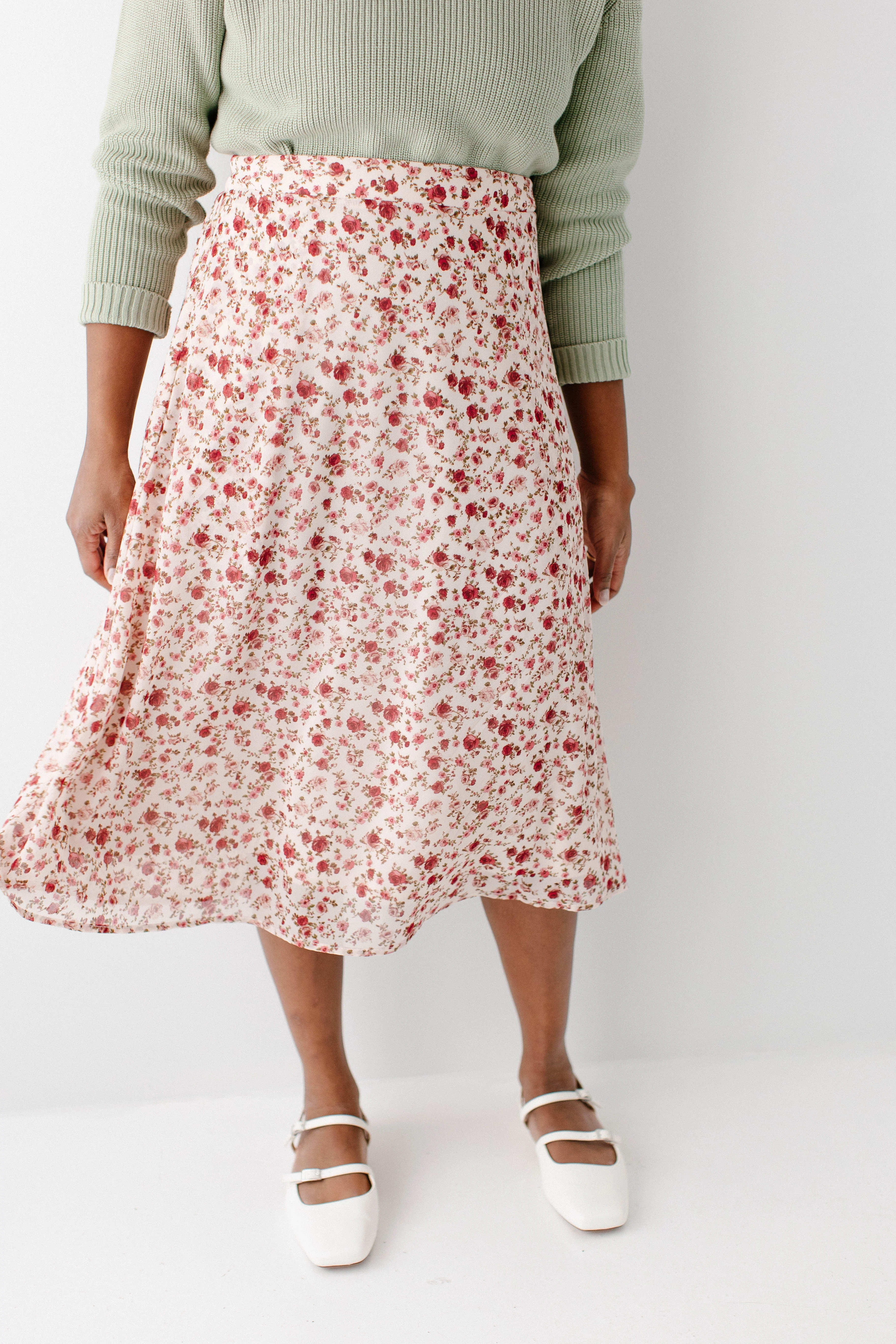 Annette Rose Print Midi Skirt FINAL SALE - Image 5