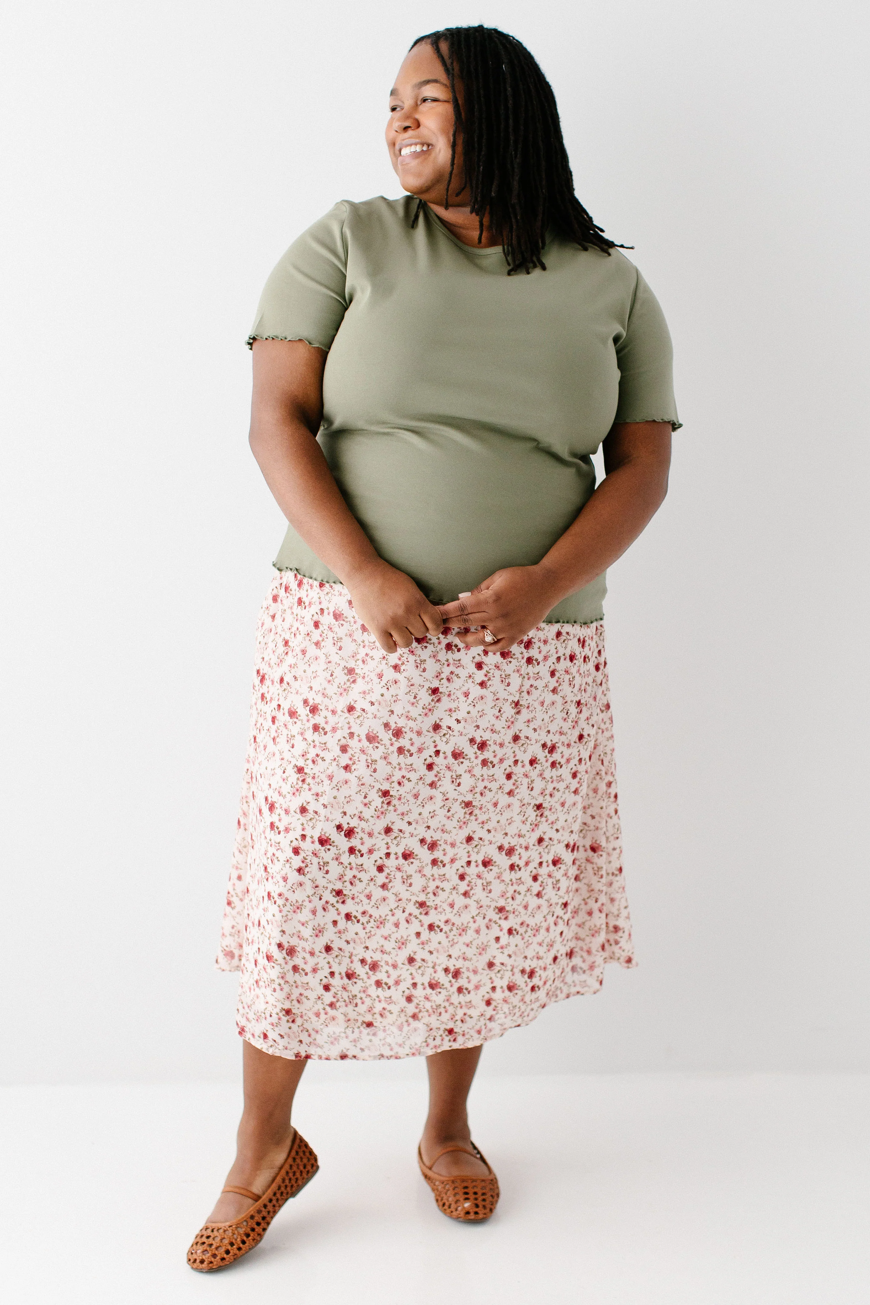 Annette Rose Print Midi Skirt FINAL SALE - Image 6