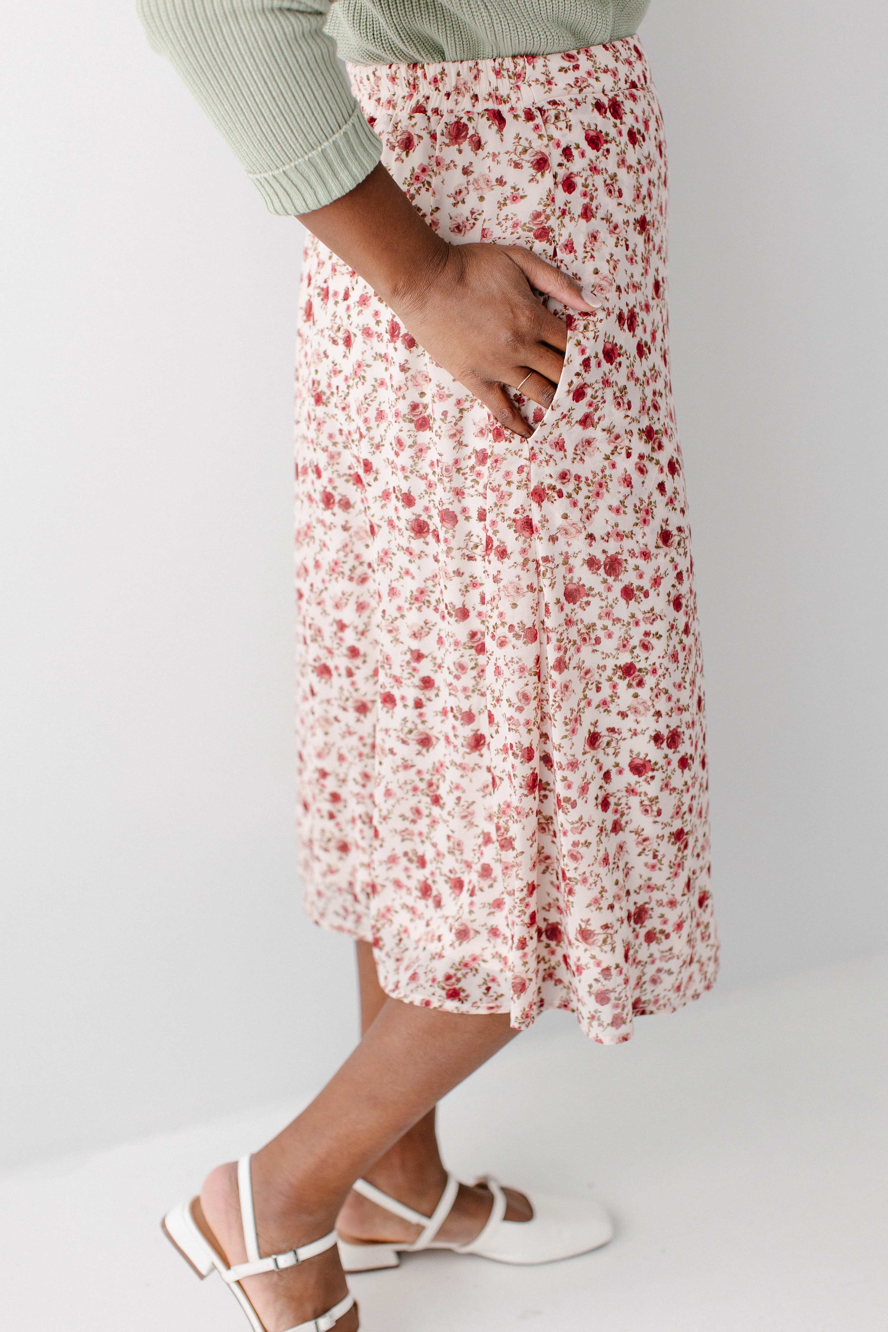 Annette Rose Print Midi Skirt FINAL SALE - Image 9