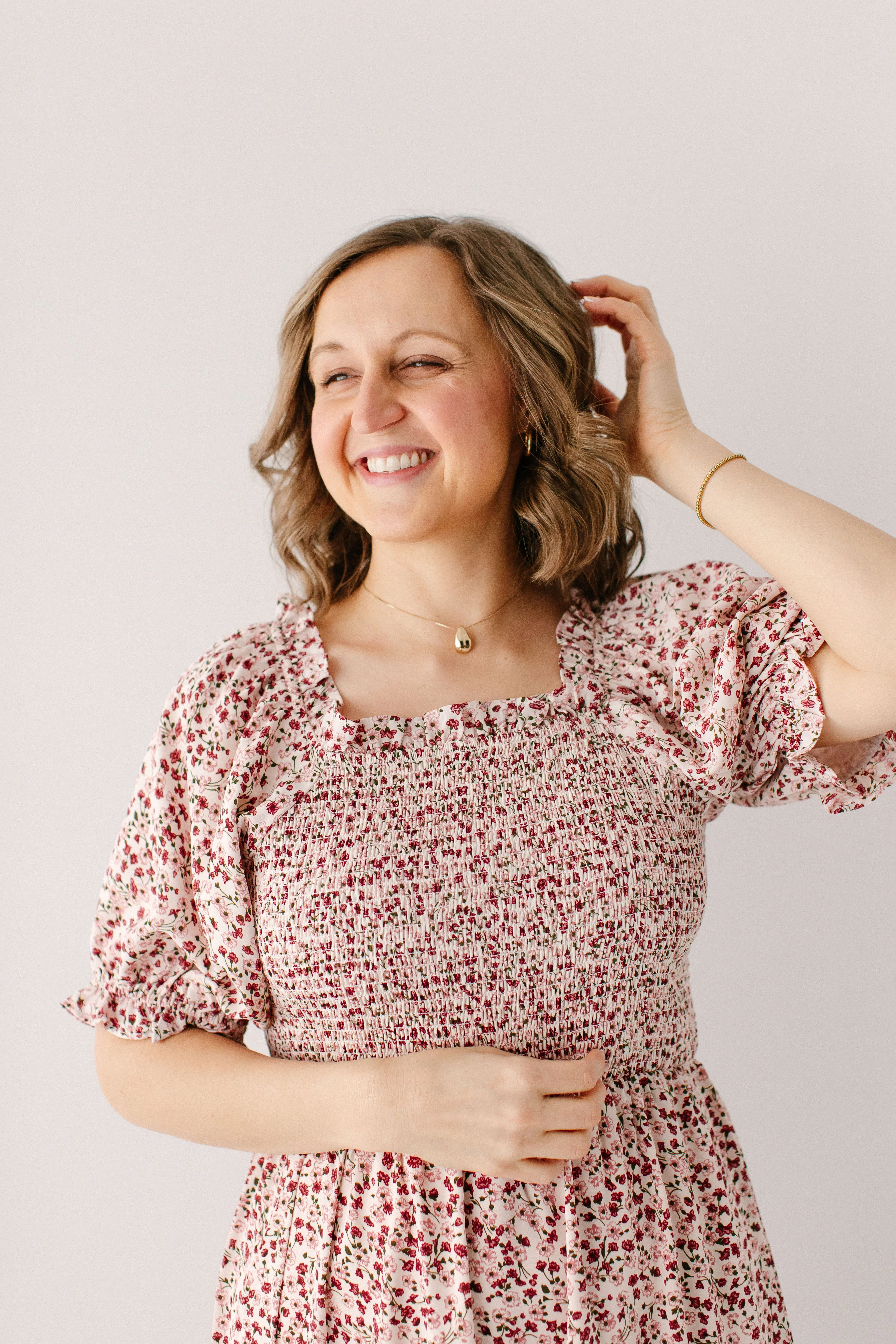 'Arabelle' Smocked Ditsy Floral Midi Dress FINAL SALE - Image 4