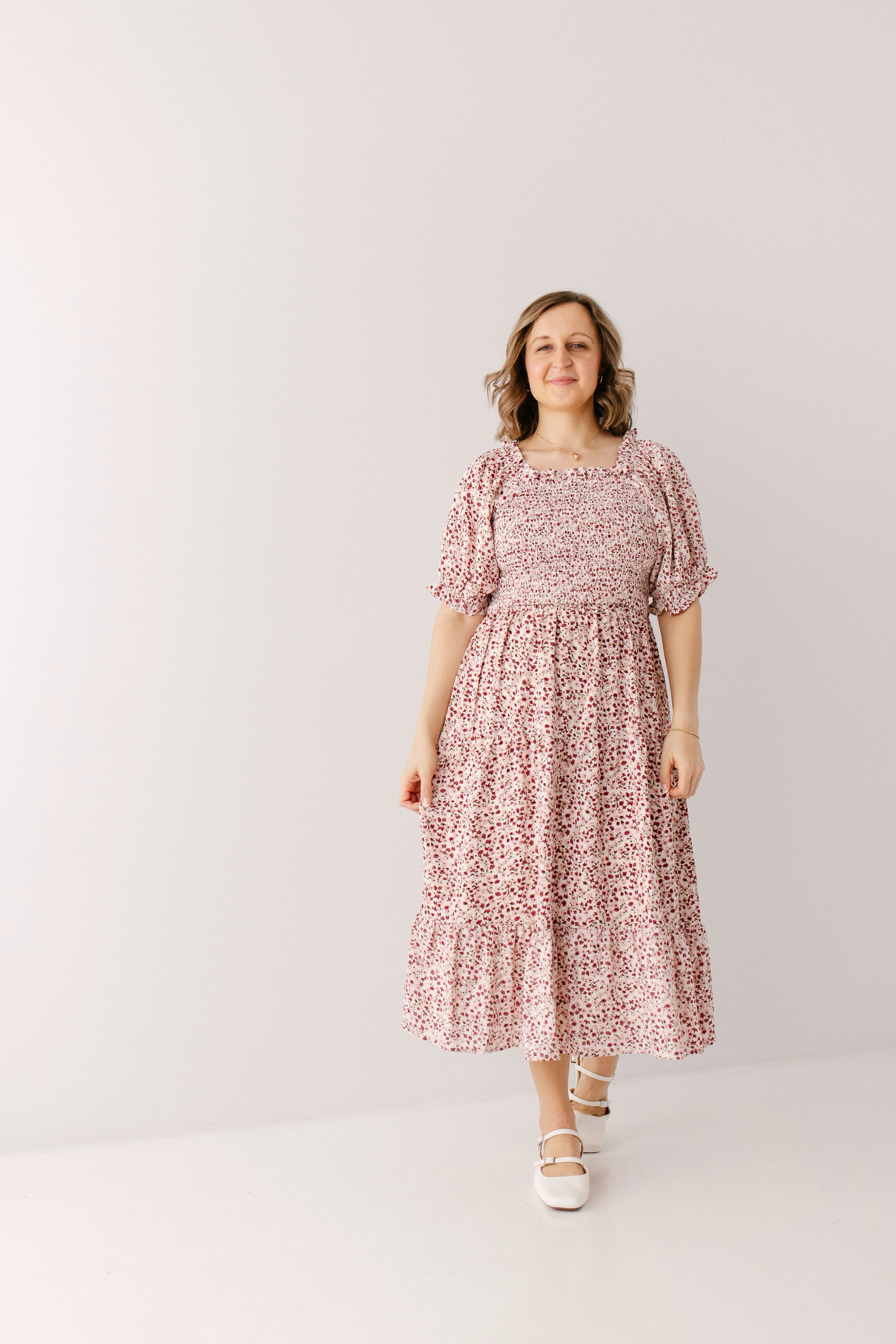 'Arabelle' Smocked Ditsy Floral Midi Dress FINAL SALE - Image 5