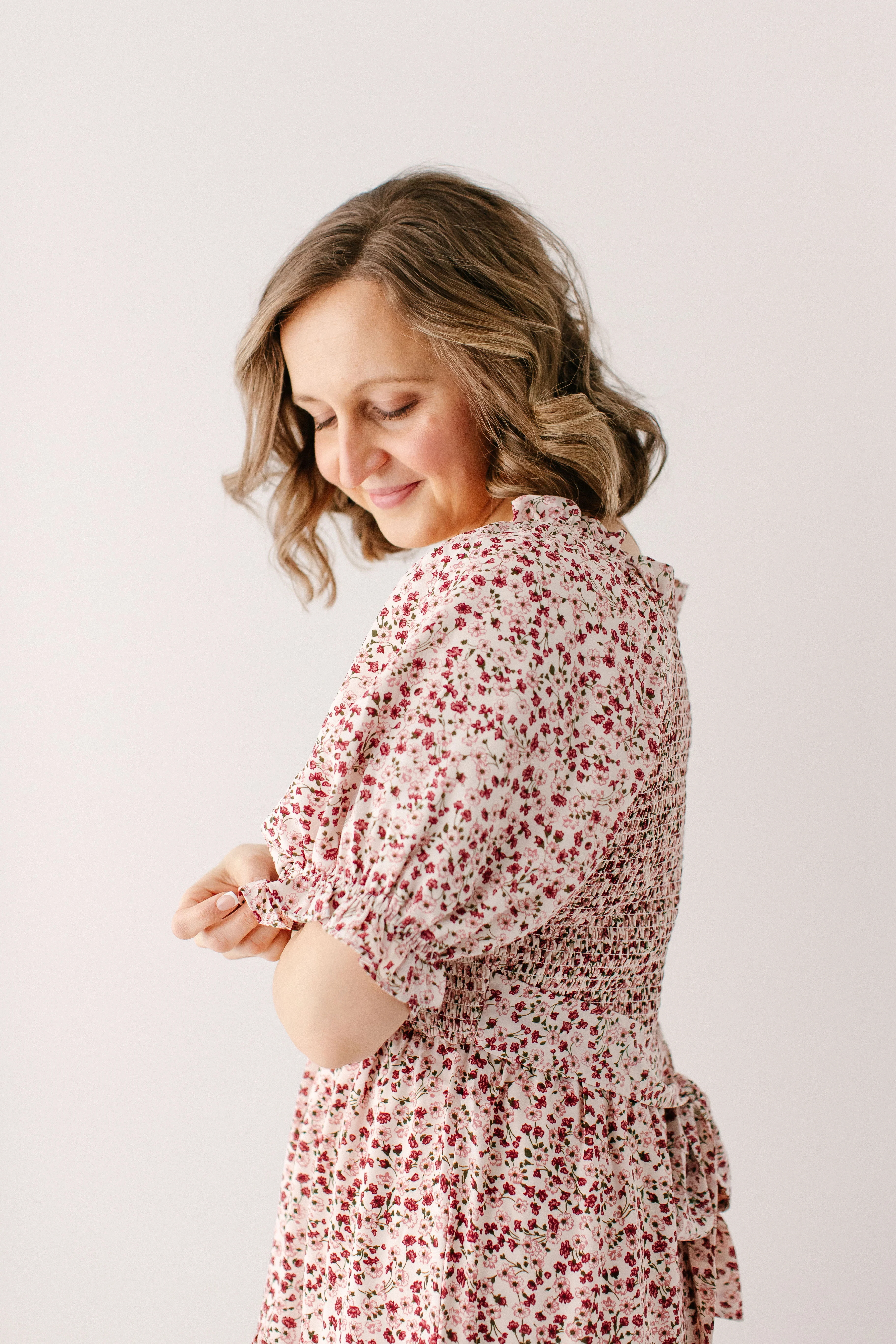 'Arabelle' Smocked Ditsy Floral Midi Dress FINAL SALE - Image 6