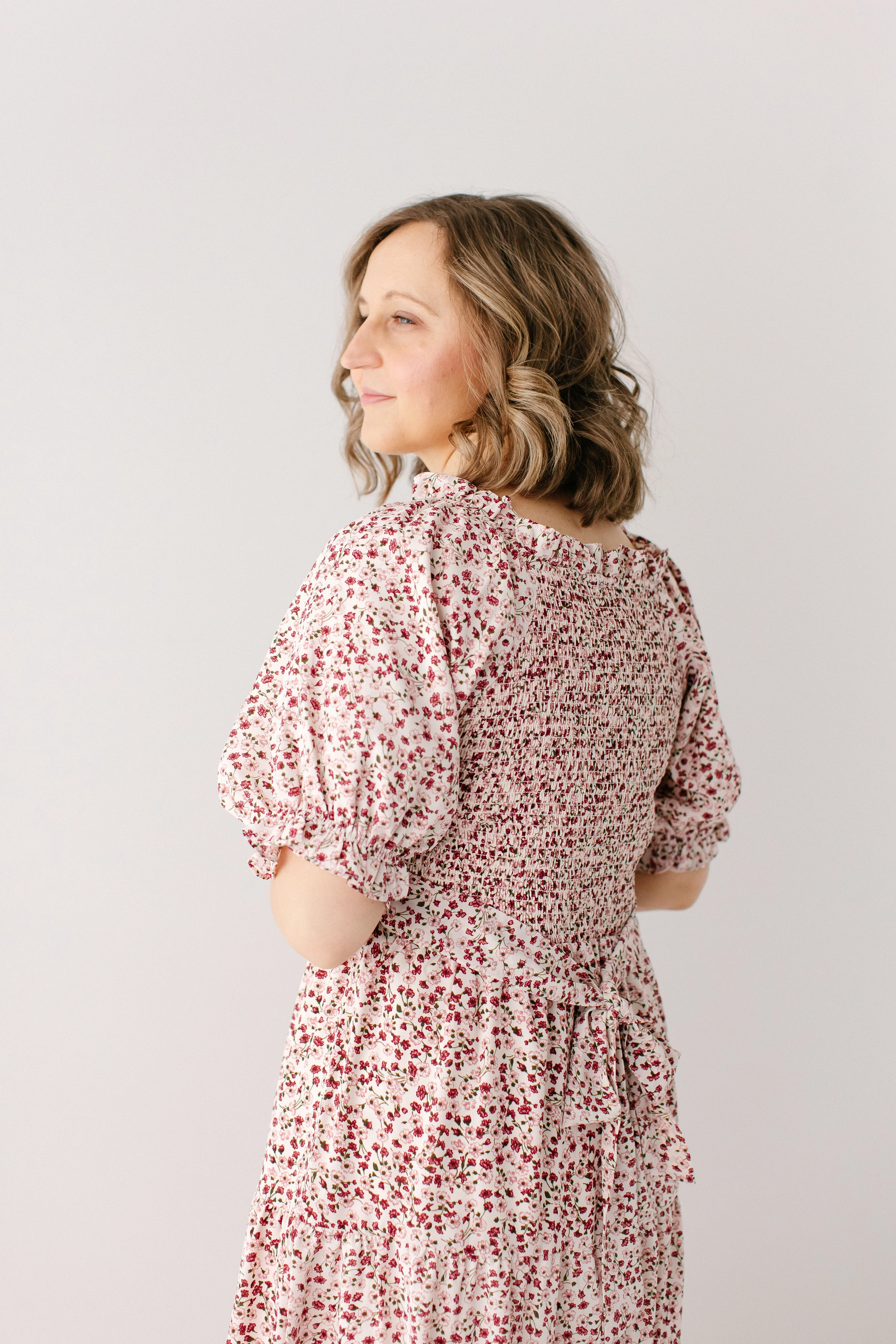 'Arabelle' Smocked Ditsy Floral Midi Dress FINAL SALE - Image 7