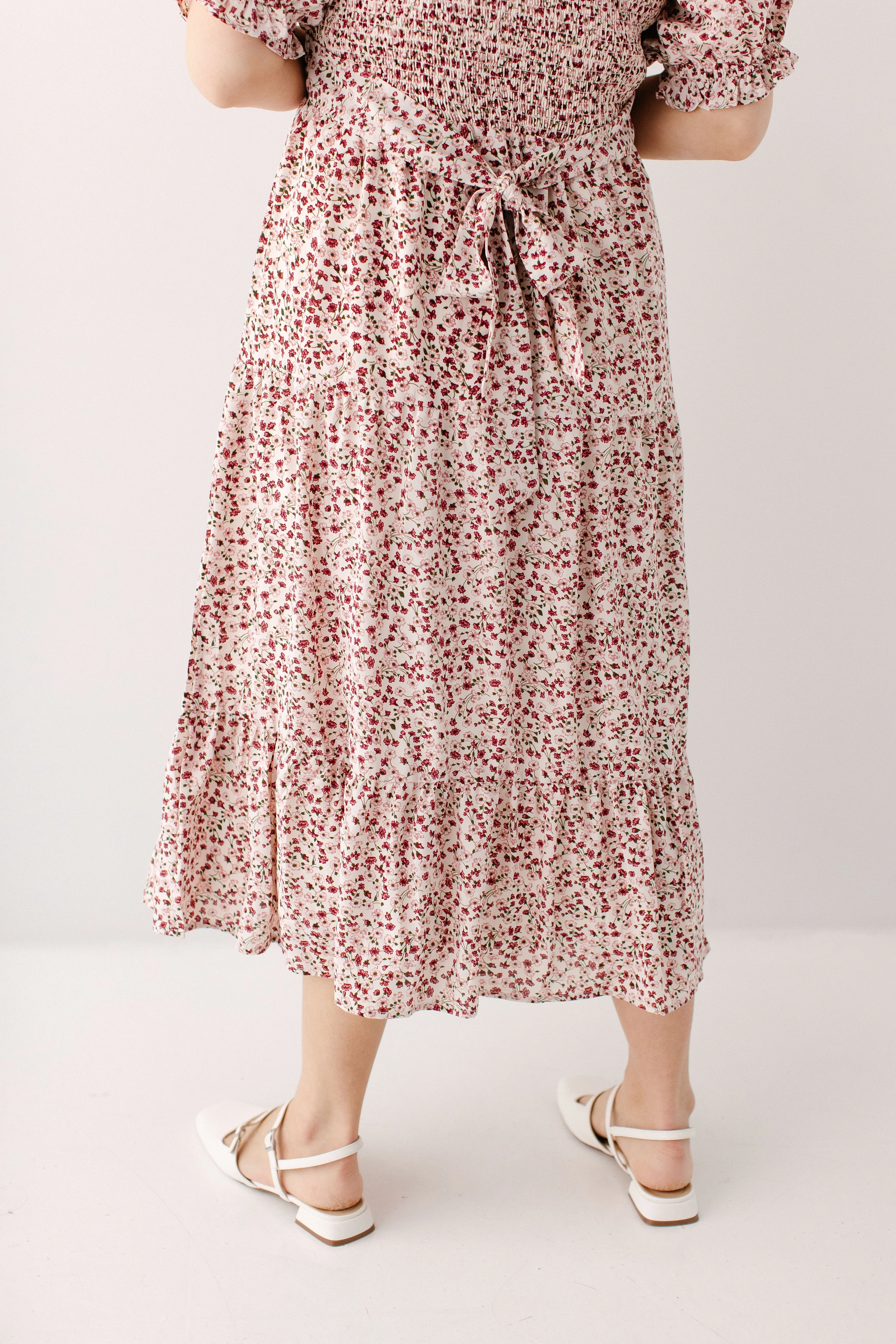 'Arabelle' Smocked Ditsy Floral Midi Dress FINAL SALE - Image 8