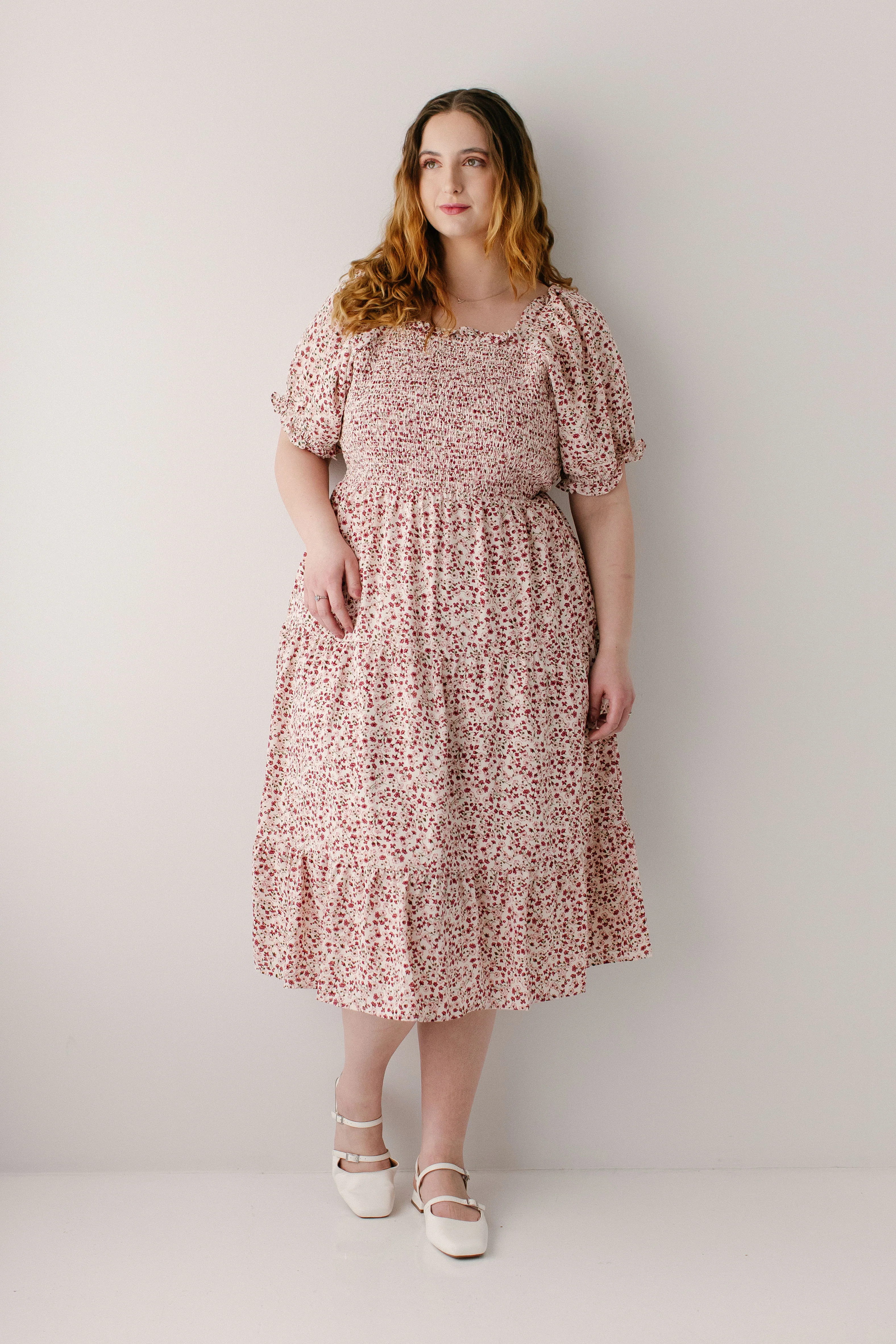 'Arabelle' Smocked Ditsy Floral Midi Dress FINAL SALE - Image 9
