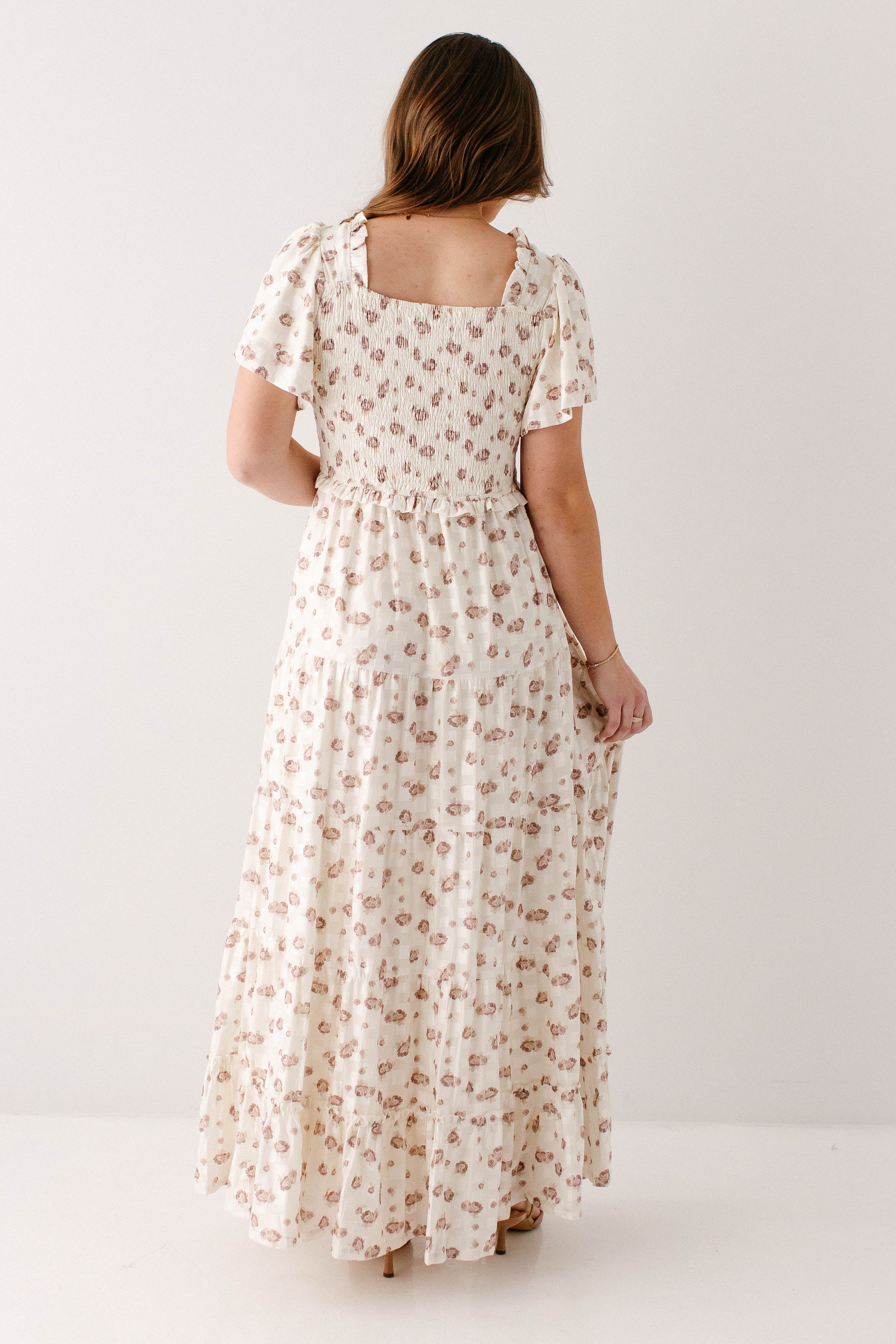 'Ariel' Smocked Bodice Floral Maxi Dress - Image 10