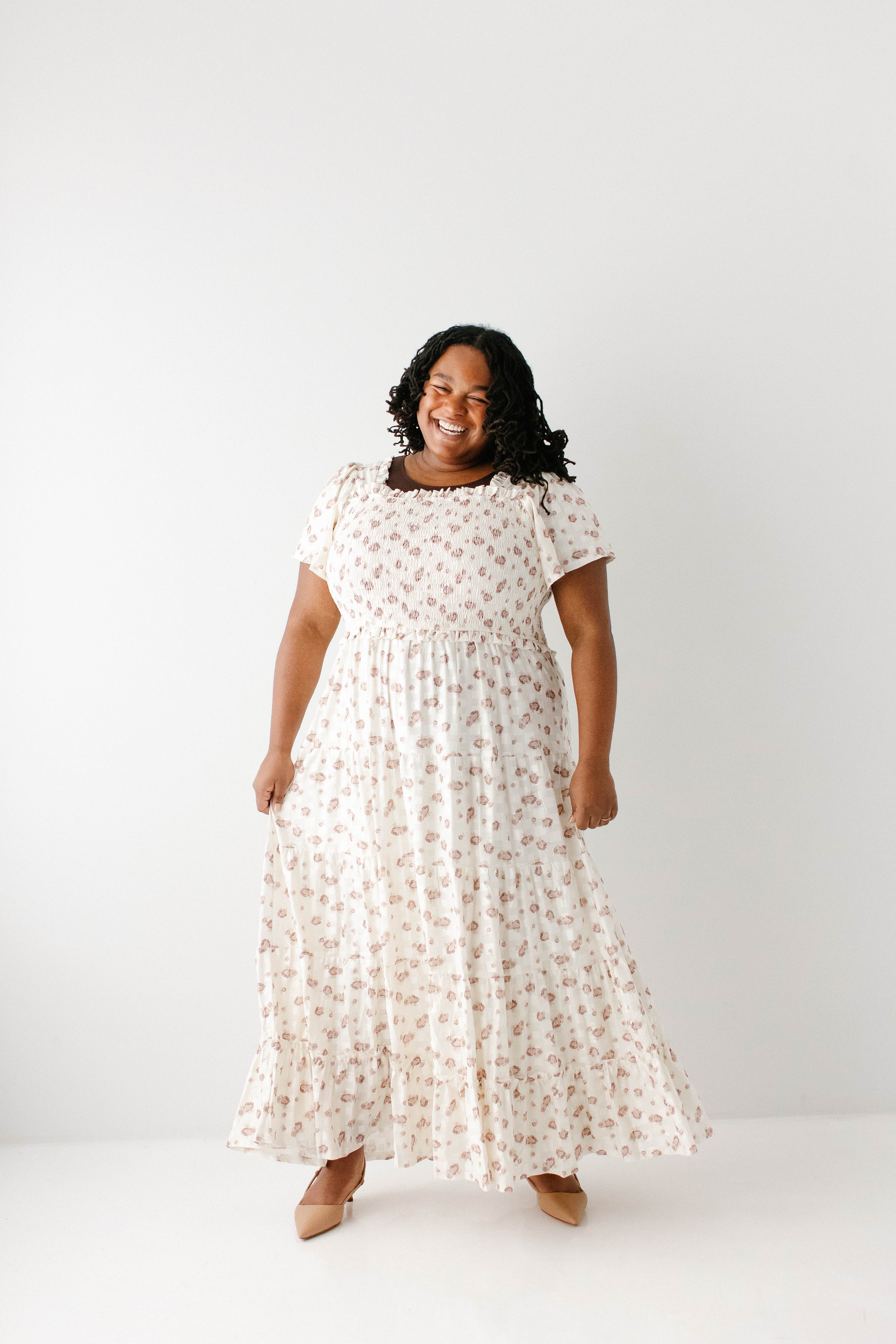 'Ariel' Smocked Bodice Floral Maxi Dress - Image 11